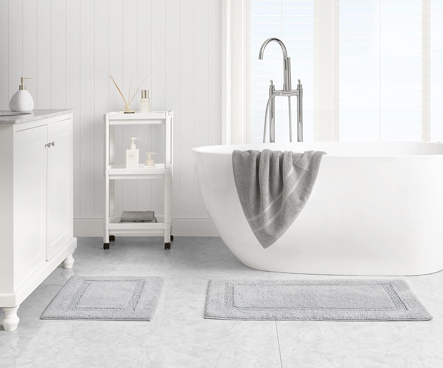 Nautica Bath Rug Set Highly Absorbent 2 Piece Cotton Bath