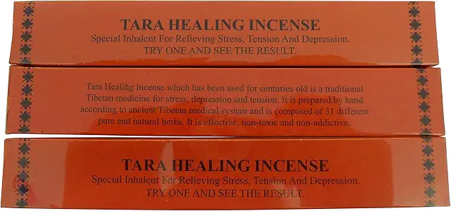 Nepalese Tibetan Orange Green Tara Healing Herbal Incense - 3 or 6 Pack
