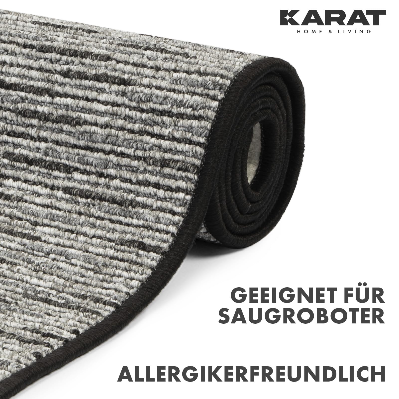 KARAT Tappeto per Letto - Set di 3 Pezzi - Moderna Cornice per Letto in Antracite - Tappeto per Camera da Letto e Soggiorno - Soffice Tappeto Geneva (L: 67 cm | L: 1 x 330 cm + 2 x 130 cm)