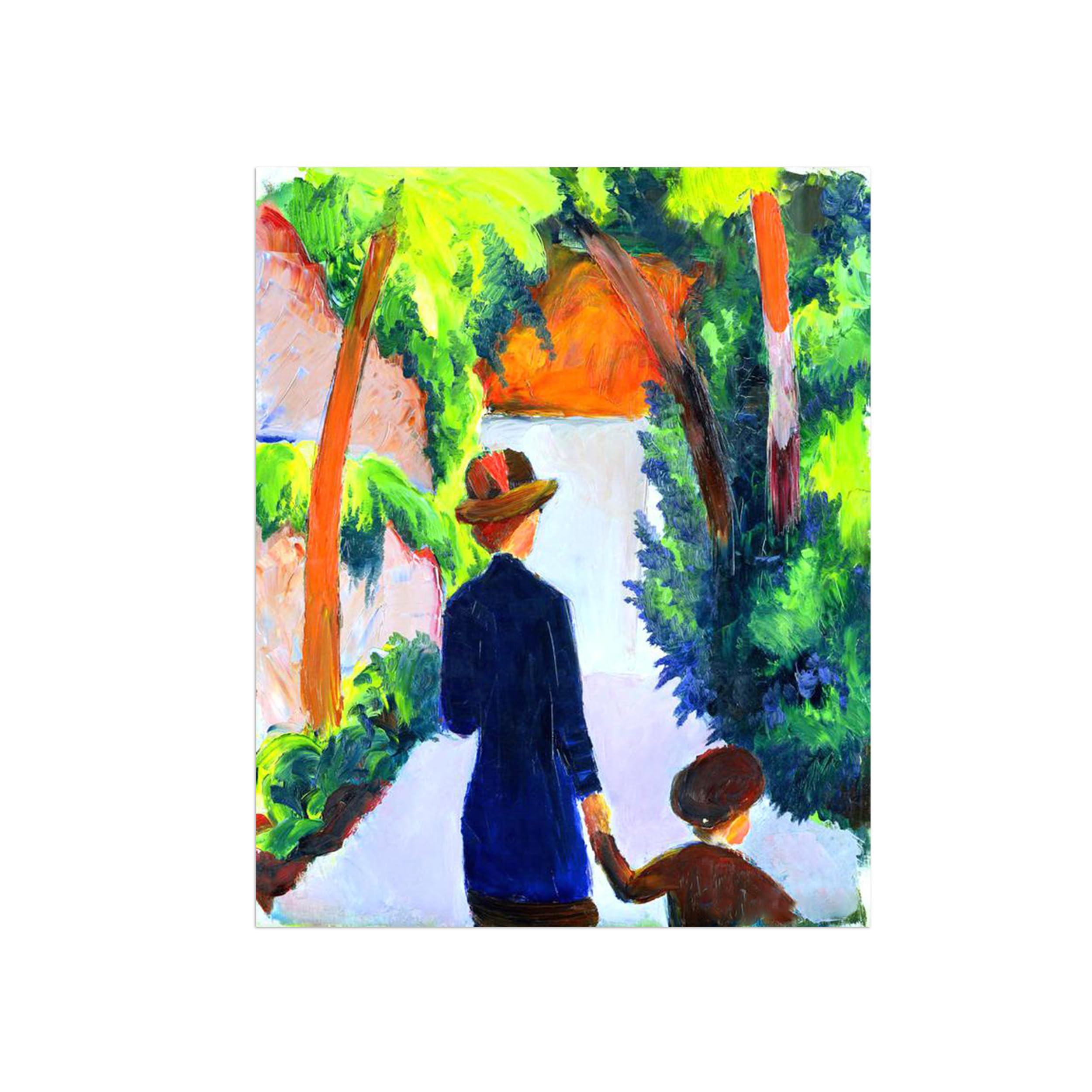 Sdyskkug Unframed August Macke Famous Wall Art For Living Room. Mother And Child. Canvas Artwork Picture. Prints Reproduction Modern Home Decor 48X40cm