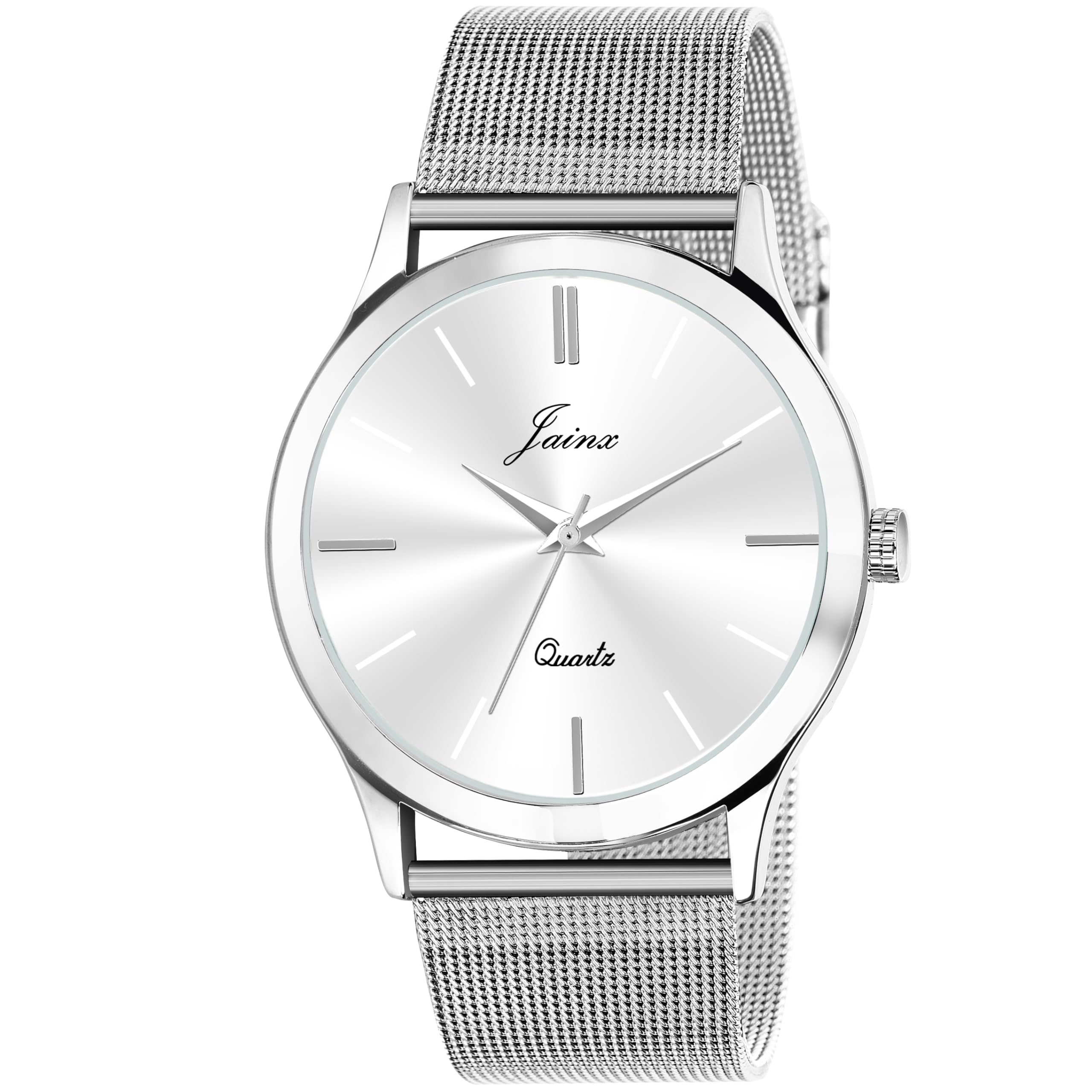 jainx Silver Mesh Steel Chain Analog Wrist Watch for Men - JM7176 (B0D8755X2Z) Amazon Price History, Amazon Price Tracker