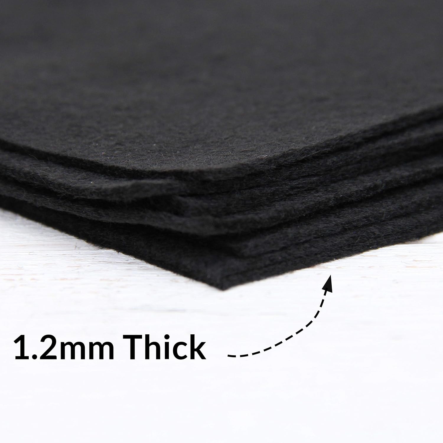 Threadart Premium Felt by The Yard - 36" Wide - Black | Soft Wool-Like Feel | 1.2mm Thick Fabric for DIY Crafts, Sewing, Crafting Projects | Compatible with Cricut Maker
