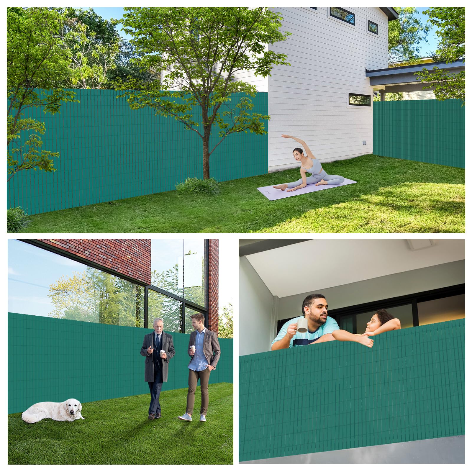 Canisse en PVC 160x300cm, Brise-Vue de Jardin-Balcon-Terrasse-Clôture, Écran de confidentialité, Pare-Brise Extérieure Waterproof et Résistance UV, Habillage de Balcon, Barrière Occultante, Verte