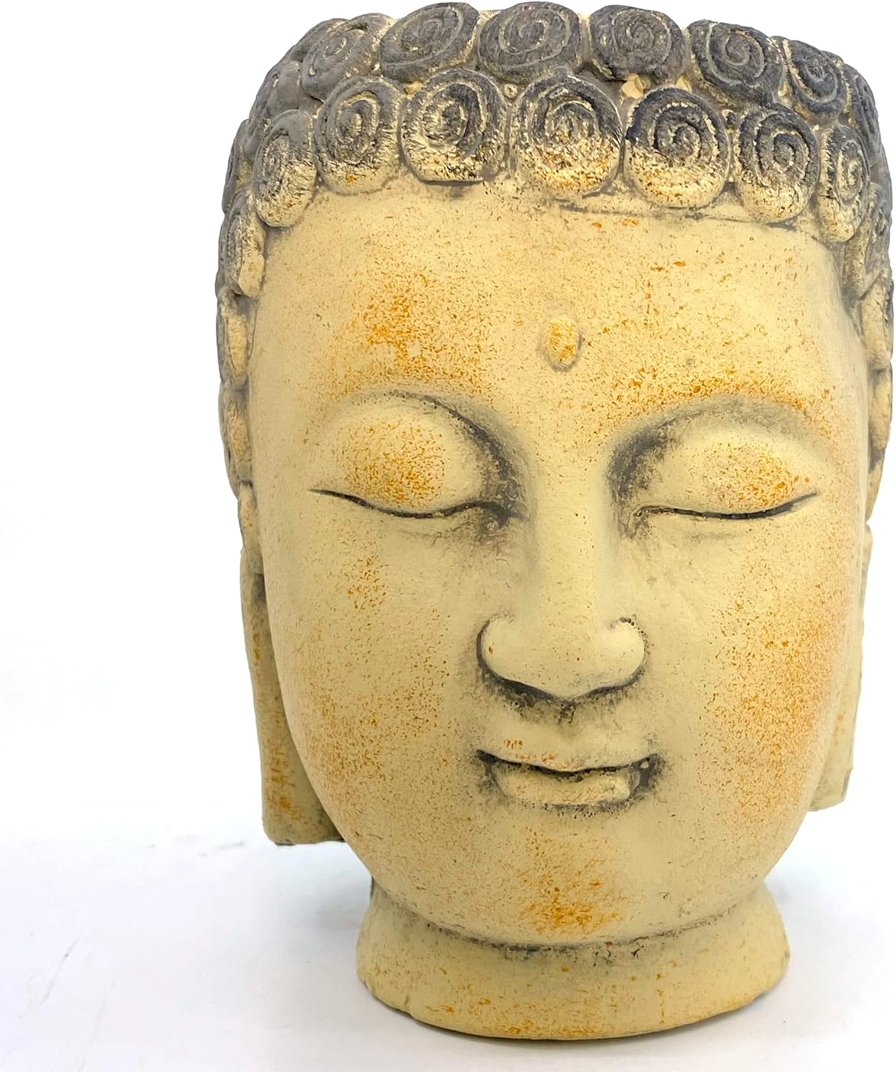 Buddha Head Cement Planter Pot for Plants Flowers Succulents 4 (Beige and Grey)