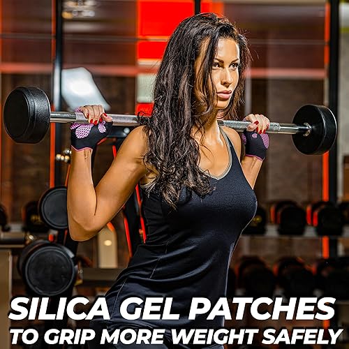 Miniatura 3 de FIGHTSENSE Guantes de levantamiento de pesas con protección completa de la palma de la mano, guantes de entrenamiento para hombres y mujeres,