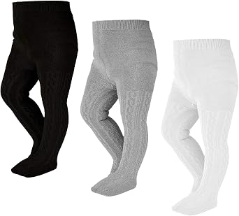 EPEIUS Baby Girl Tights Thick Cable Knit Leggings Stockings Cotton Pantyhose for Newborn Infant Toddler 3/4/5/6 Pack