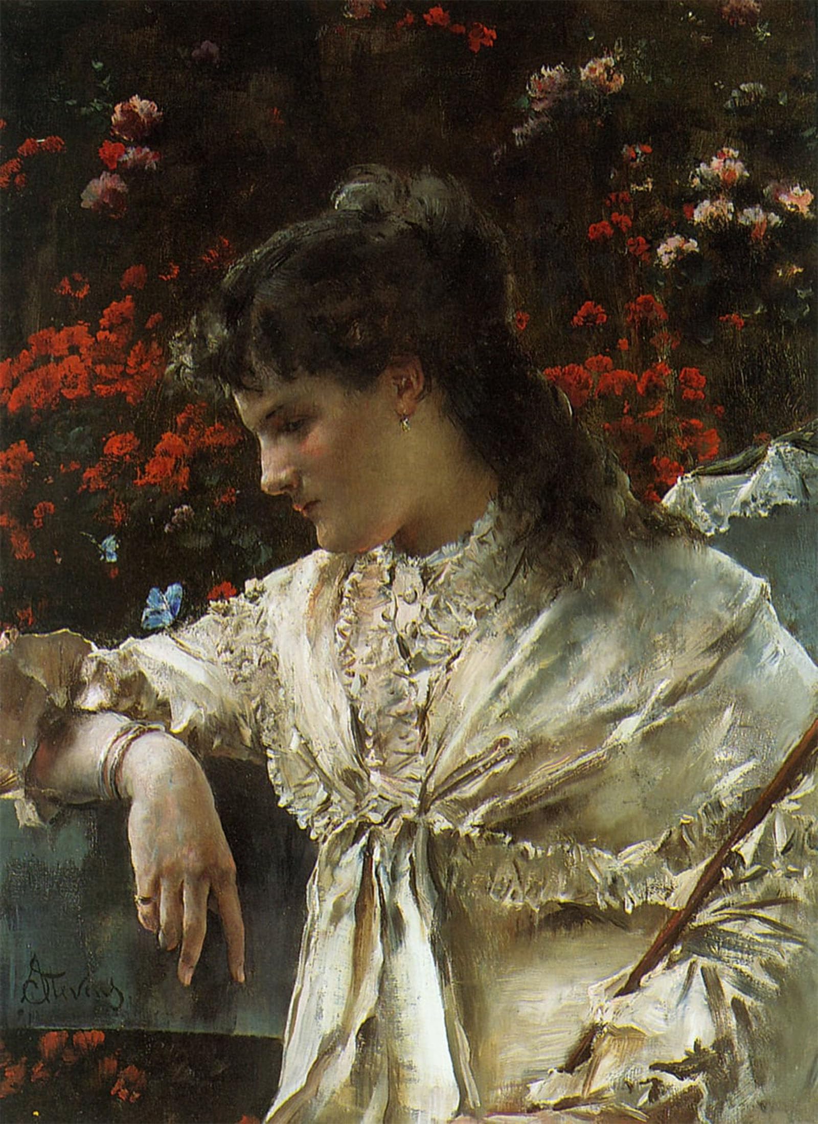 Posteriik No Frame Vintage Art Print Images Pictures Print Reverie By Alfred Emile Stevens Modern Colour Posters For Office Home Decor 60X90cm