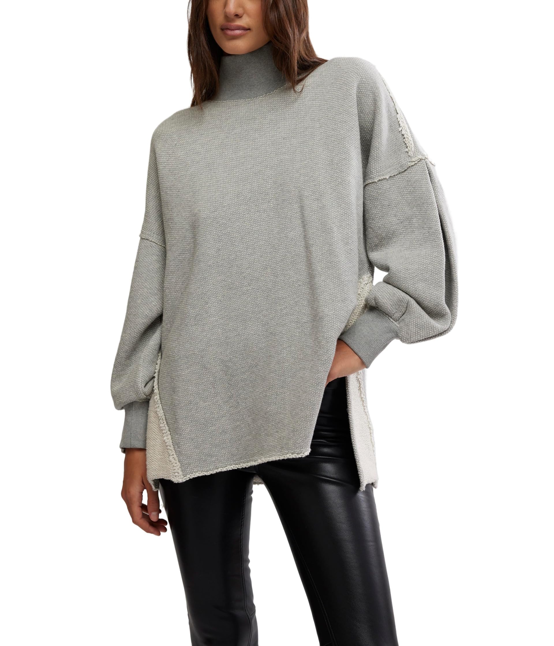 Free People Womens Wonderful Pullover Grey Heather Large