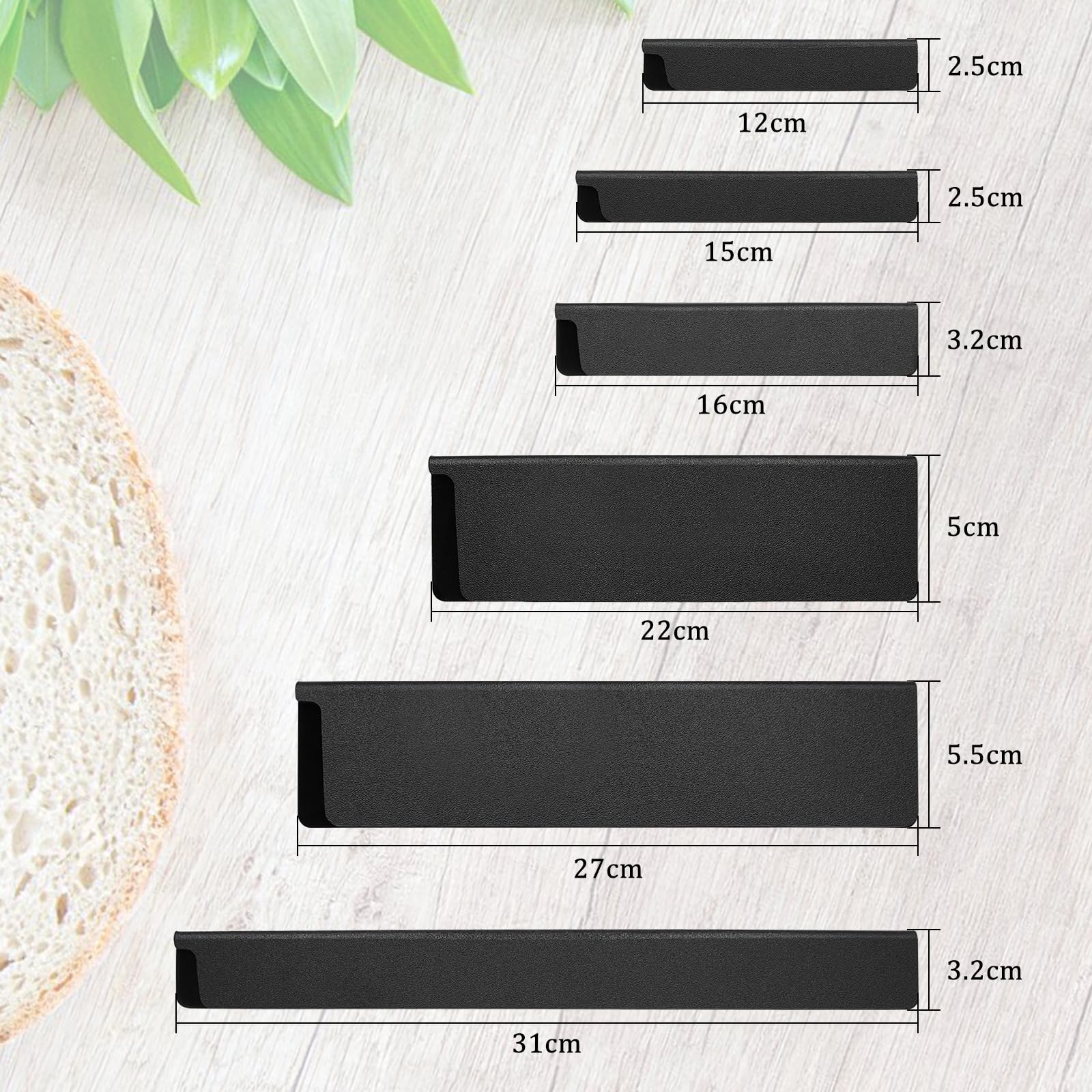 8 Piezas Funda Protectora para Las Cuchillas con Suave Fieltro Interior ABS Funda Cuchillos Cocina Protectores Universales Seis Tamaños Diferentes Puede Proteger Cuchillos Daños (Negro)