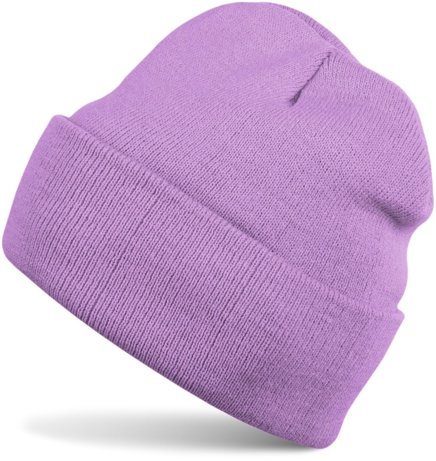 styleBREAKER Kids Knit Beanie with Wide Brim, Double-Layer Hat for Ages 2-5 04024030, Colour:Lilac