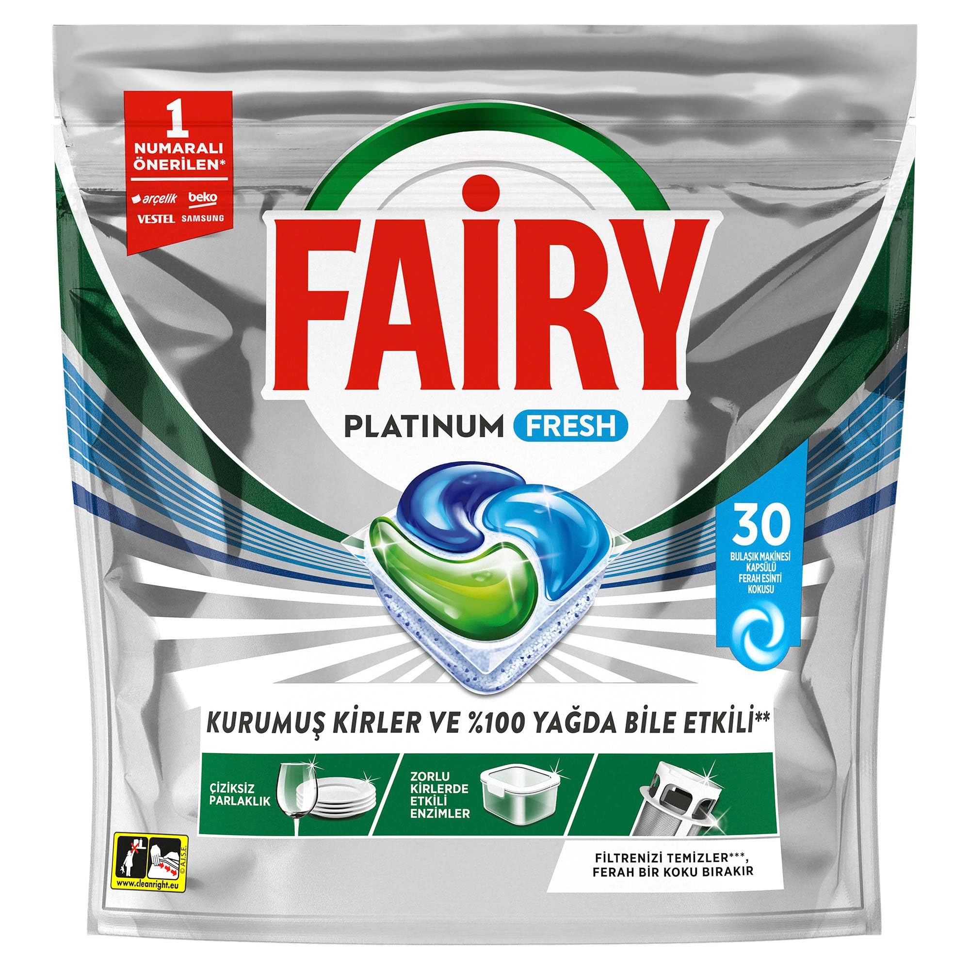 Fairy Platinum Fresh Bulaşık Makinesi Kapsülü 30 Yıkama