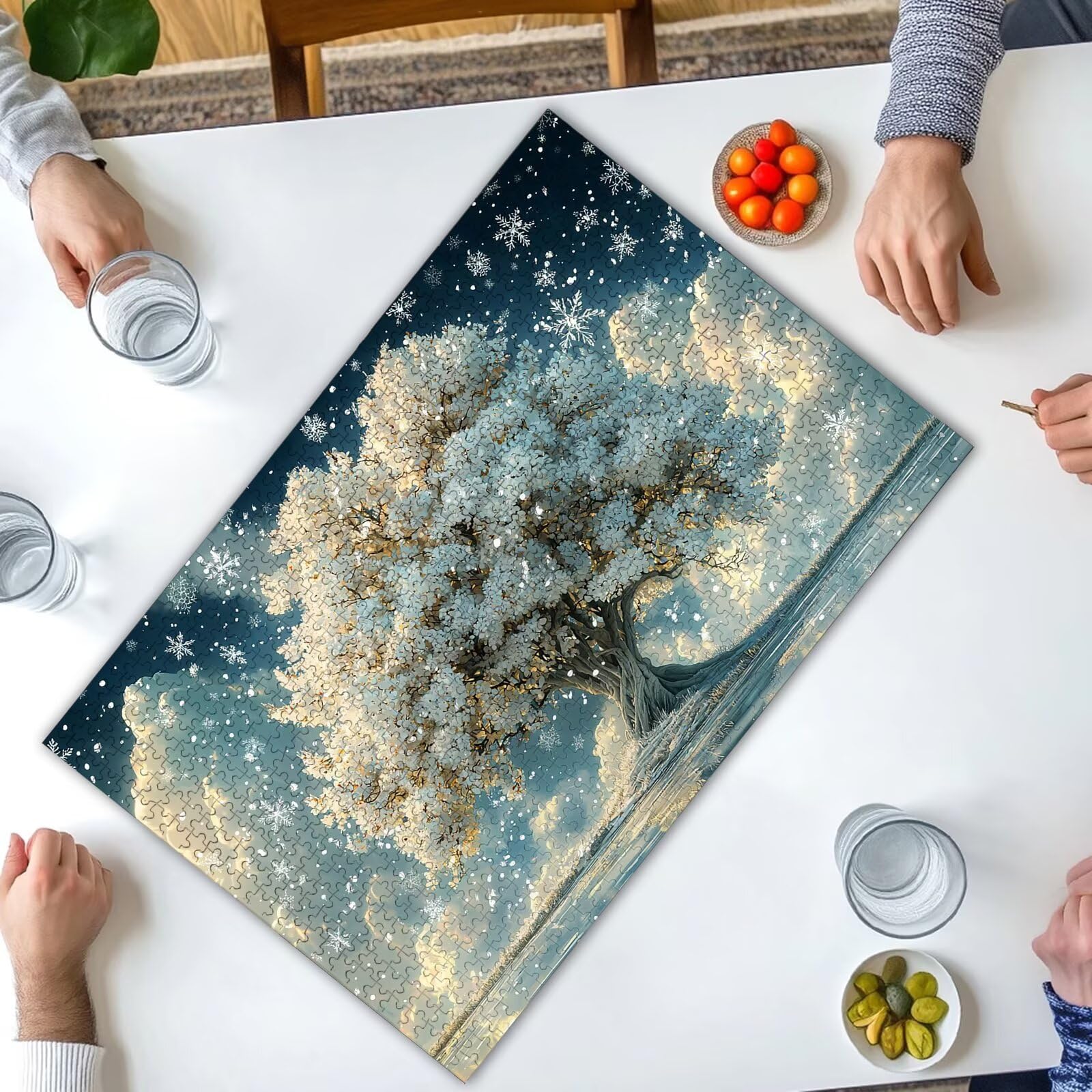 Puzzle 1000 elementów, kwiat, 1000 elementów, dla dorosłych, drewniane puzzle dla dorosłych, z wykwintnym pudełkiem do pakowania, klasyczne puzzle dla całej rodziny, duże puzzle na prezenty, dekoracja