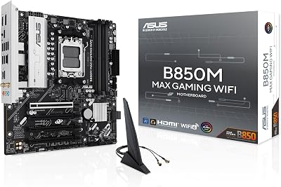 ASUS B850M MAX GAMING WIFI, Scheda Madre AMD mATX, Slot DDR5, Nera