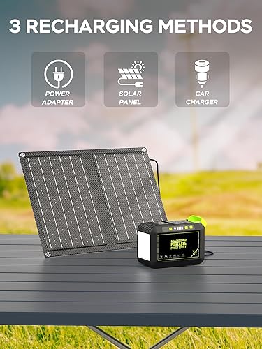 Miniatura 6 de MARBERO Generador solar de 88.8 Wh con panel solar de 21 W incluido estación de energía portátil 80 W 110 V 120 W máximo para acampar al aire libre