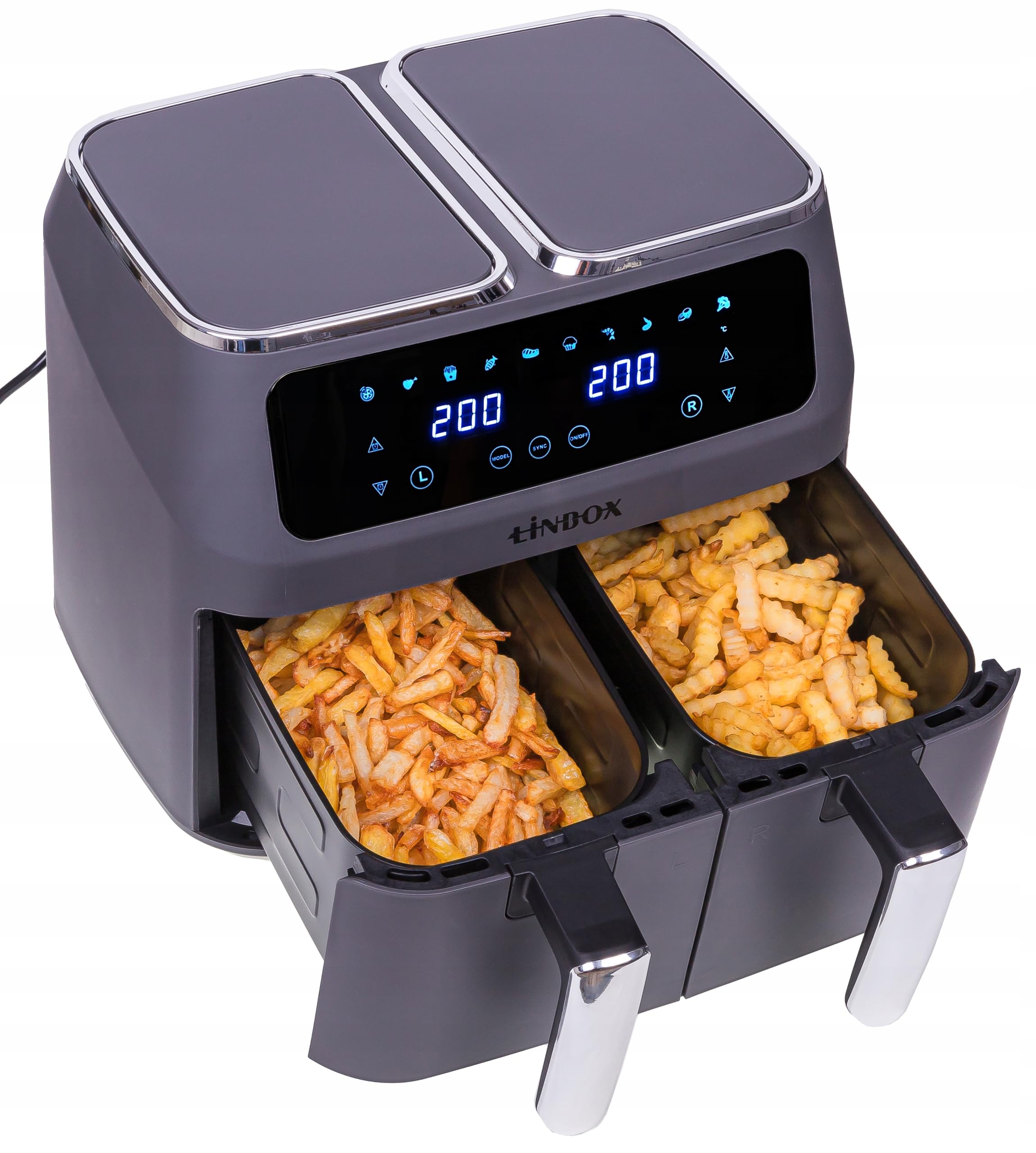 FRYTKOWNICA BEZTŁUSZCZOWA LINBOX 8001 Z 2 KOSZAMI 2X4L/2500W