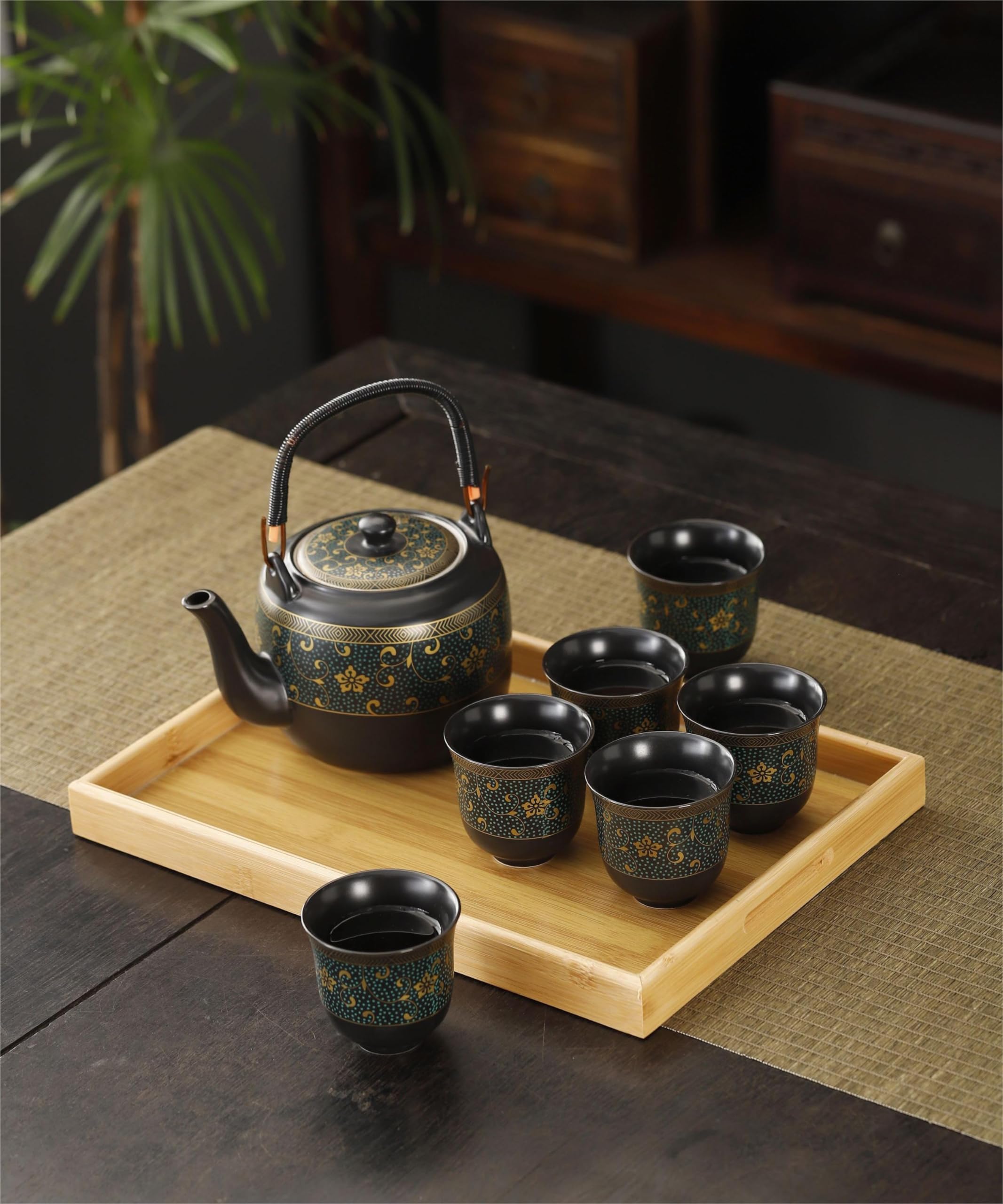 Juegos de té de porcelana asiática, juegos de té Kung Fu portátiles con caja de regalo
