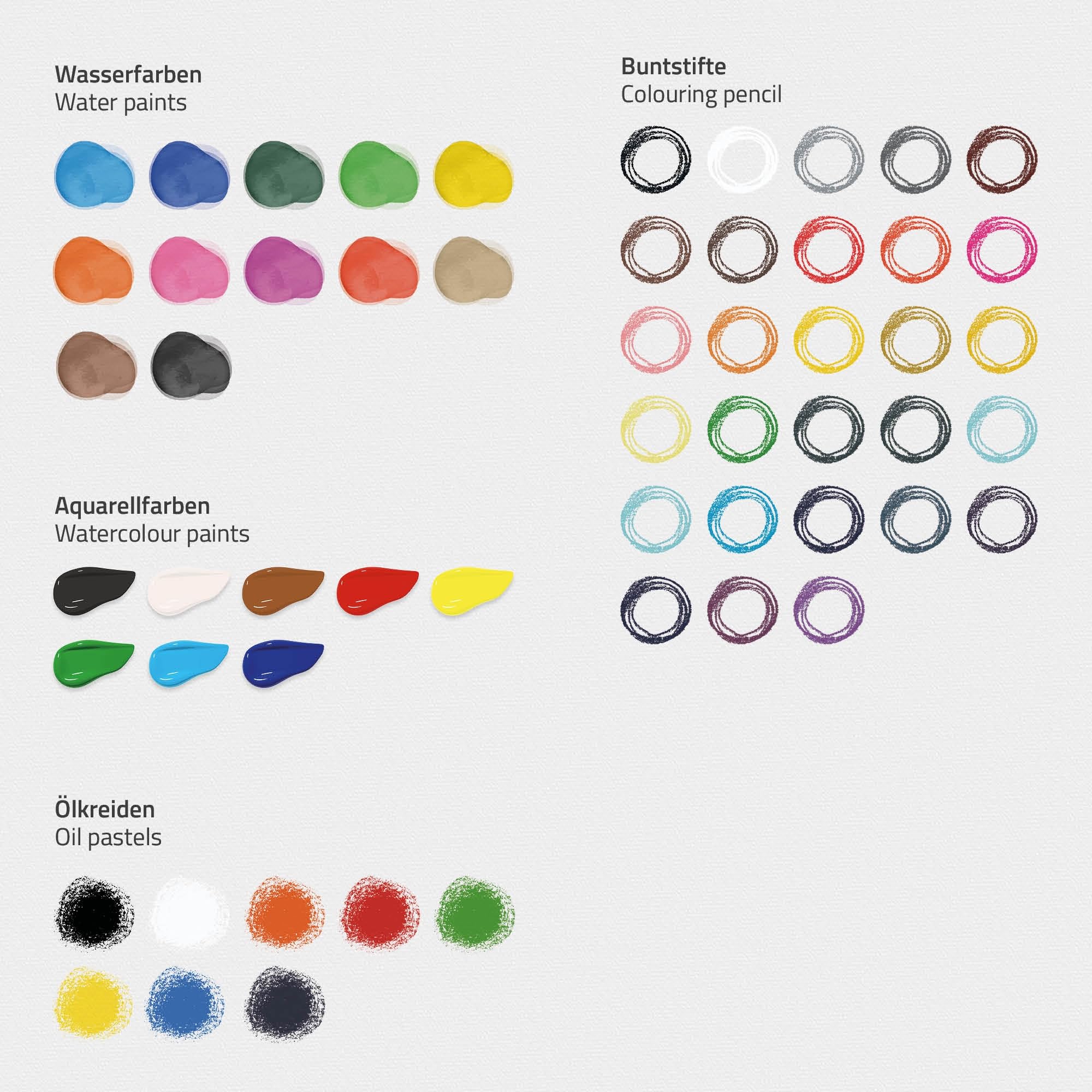 ECD Germany Set per Pittura con Valigetta in Legno 85 pezzi 3 Blocchi da Disegno A4 Colori Acrilici e Accessori Kit Disegno Pennelli Pastelli Acquarelli Portatile per Hobby Artisti Principianti