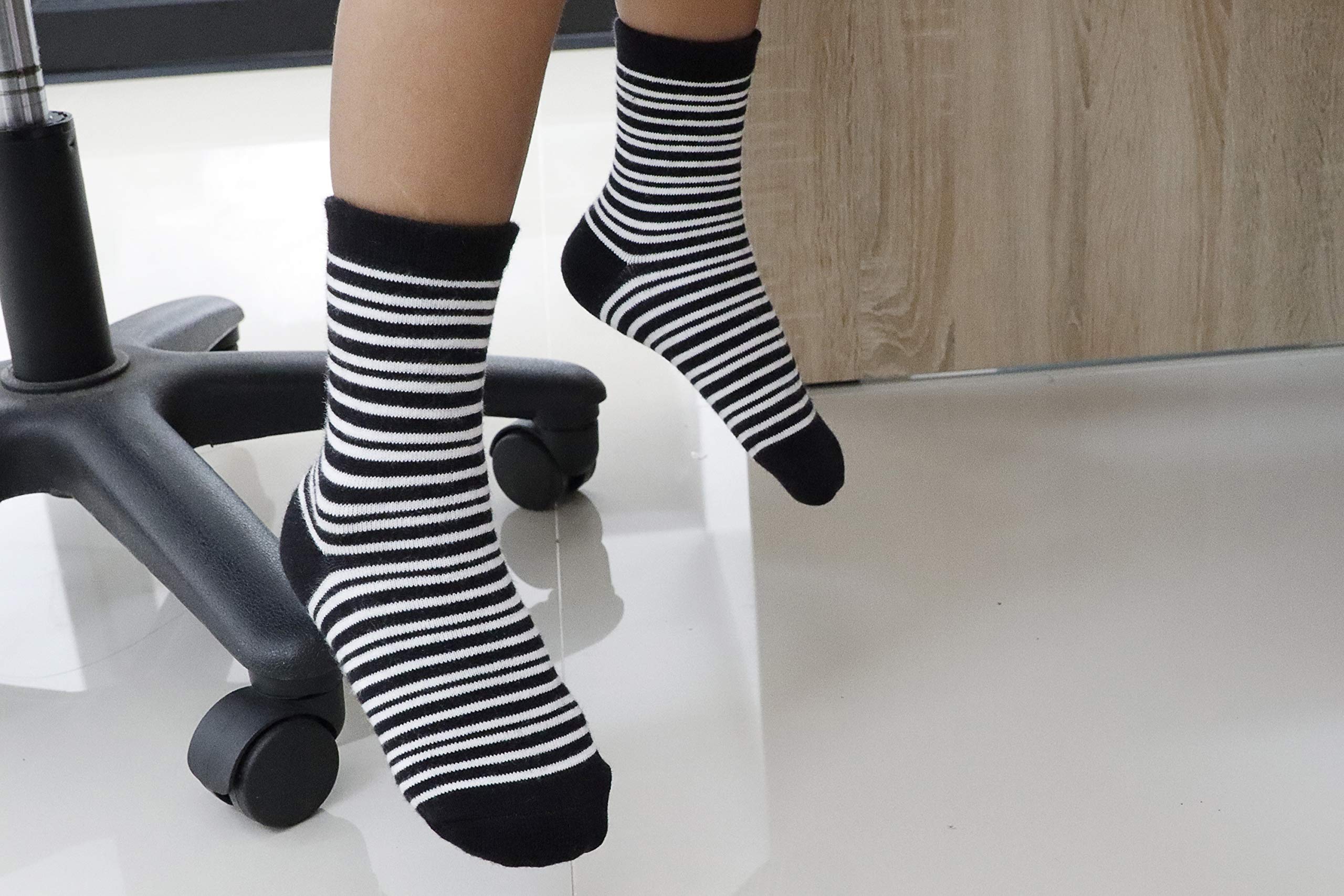 RATIVE Basic Socken Baumwolle Crew für Unisex Baby Säugling Kleinkind Kinder Jungen Mädchen, 12 Paar/Ru-3cun
