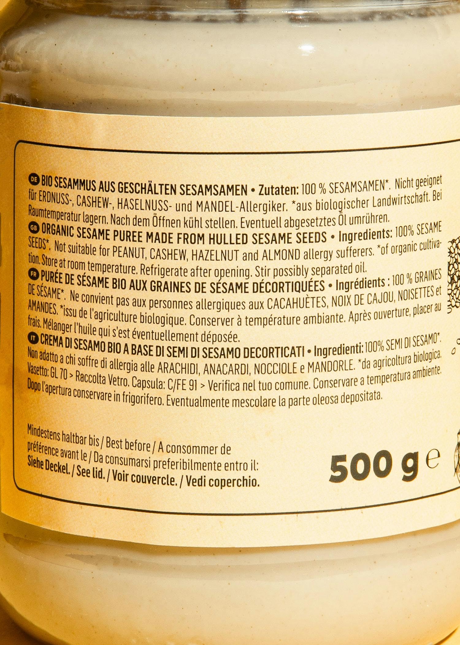KoRo - Weißes Bio Tahini 6 x 500 g