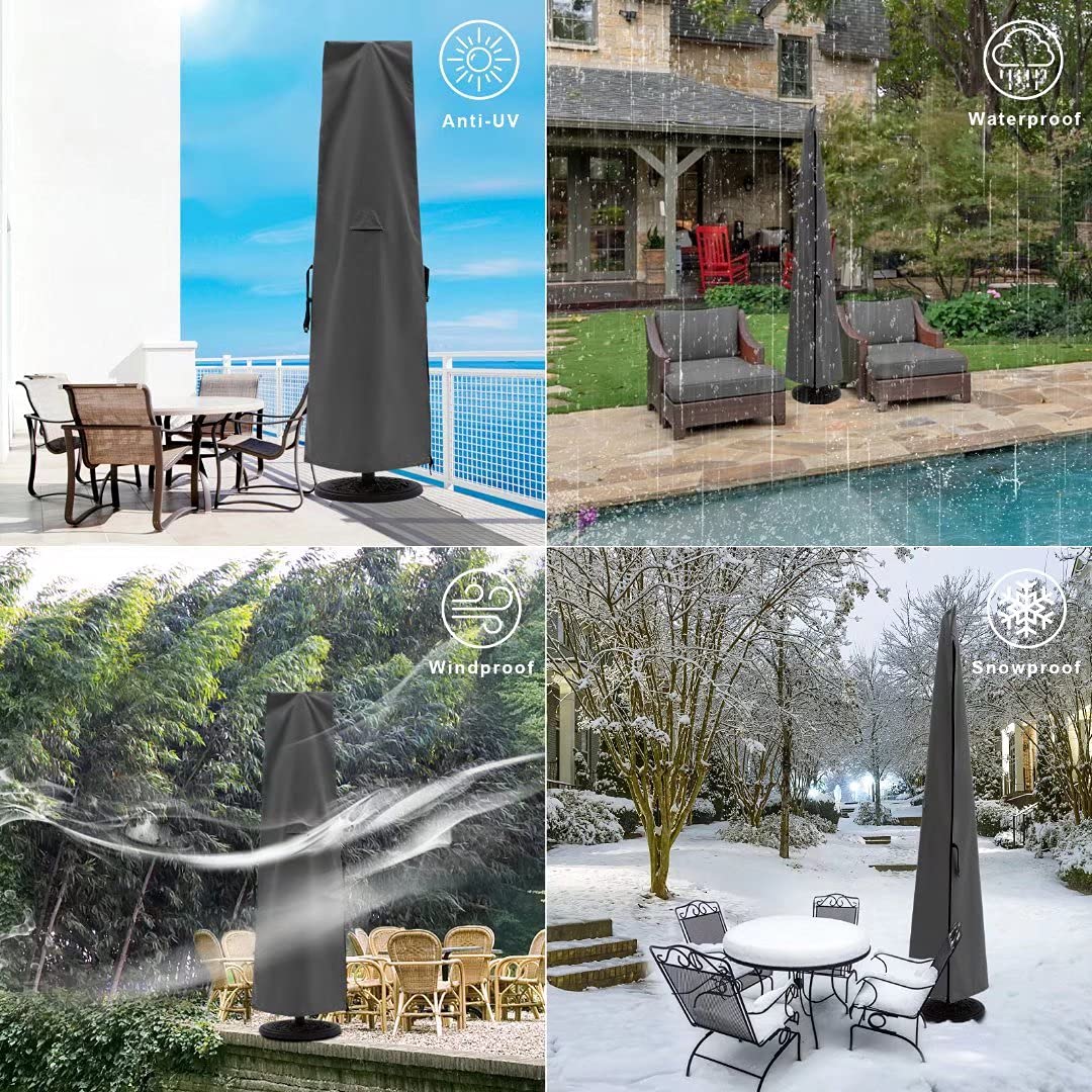 ABCCANOPY Copertura per ombrello da patio per 1,5 m a 3,5 m grigio