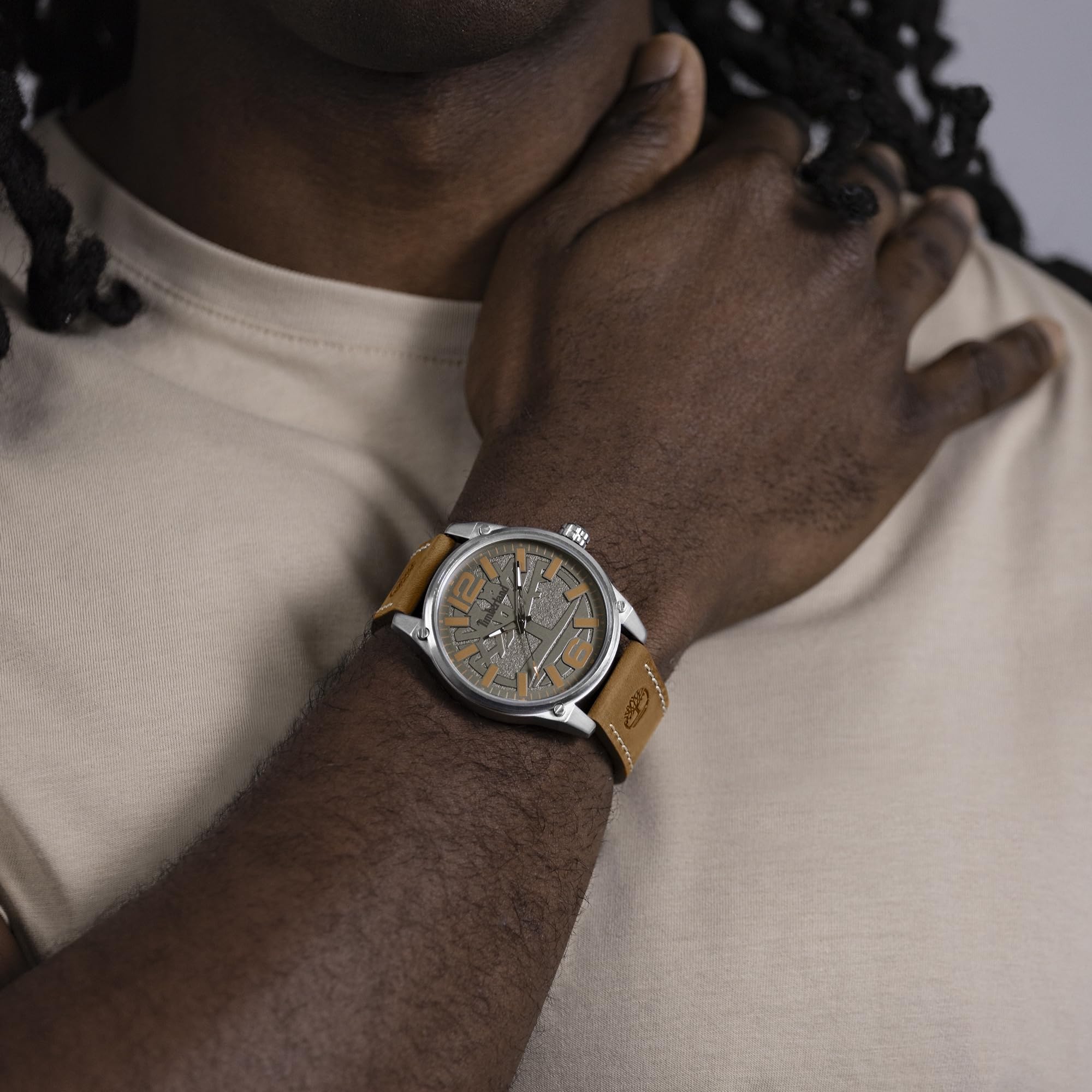 Timberland Ripley Z Reloj para hombre, correa de cuero marrón, acero, 3 ATM, marrón, poco convencional