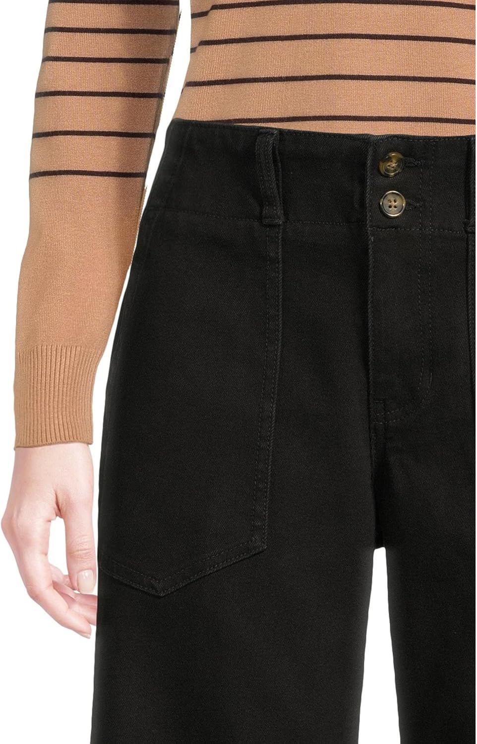 Liverpool Womens Mid-Rise Utility Patch Pocket Wide Leg Pants - Image 4