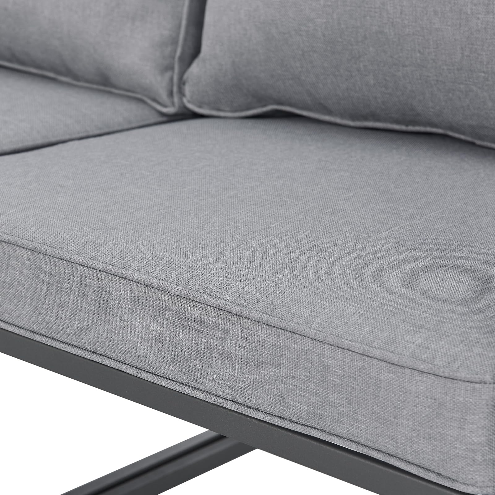 SVITA Detroit Gartenmöbel Set Polyrattan Lounge Modular Ecksofa Chaiselongue Tisch Flexibel als 3 Sitzer oder Sessel 2 Sitzer Inklusive Kissen Grau