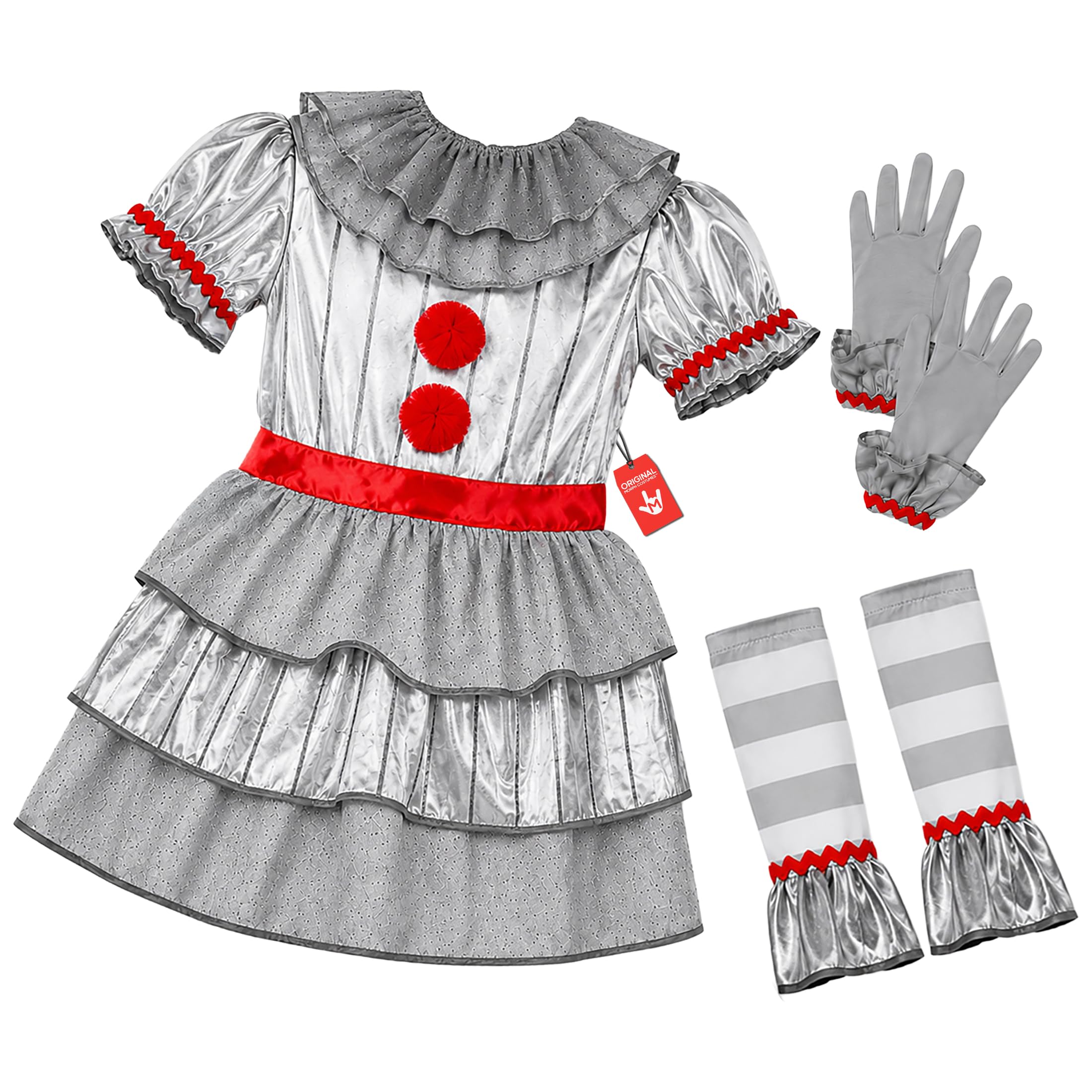 Morph Disfraz de payaso aterrador para niños, disfraz de payaso aterrador, disfraces de Halloween para niñas, disfraces de Halloween para niños