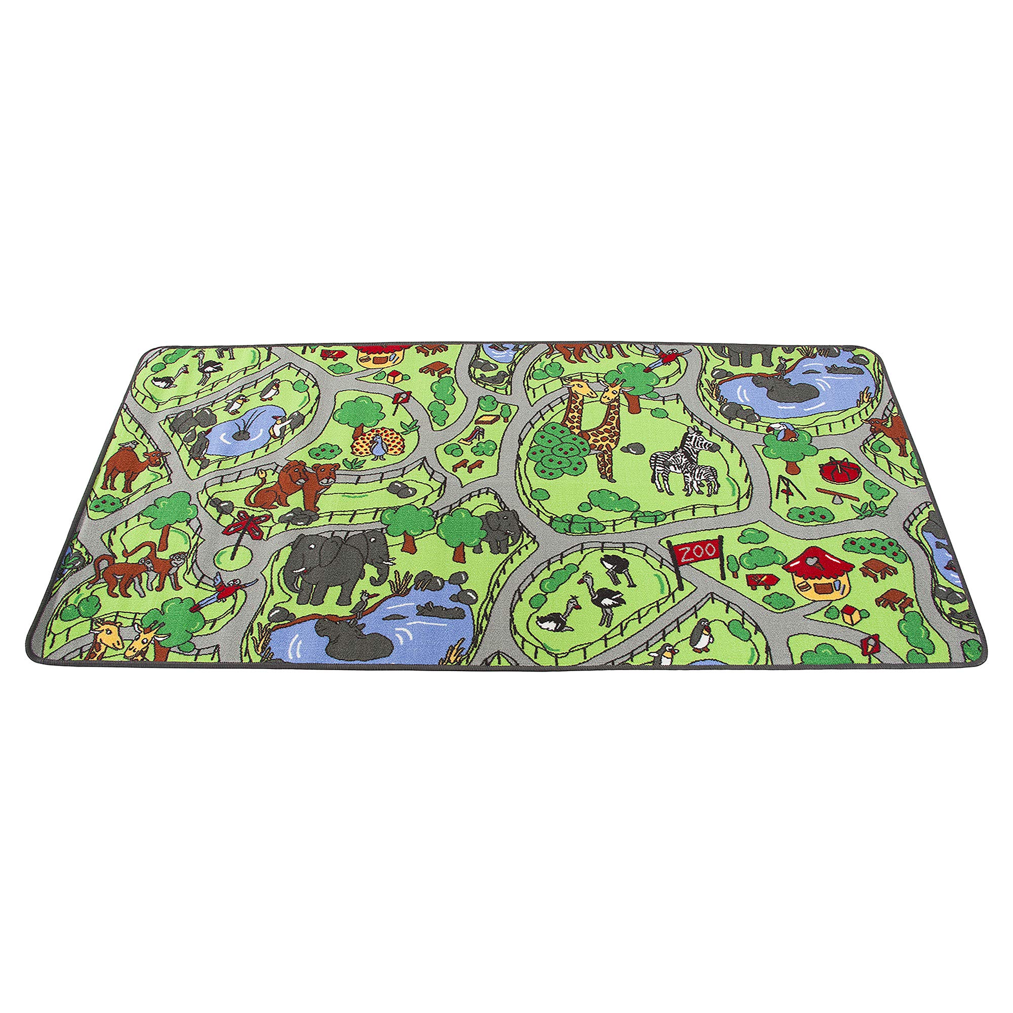 Learning Carpets at The Zoo Play Carpet, 79"x36" Kids/Baby/Toddler Rugs for Classroom/Preschool/Dayc