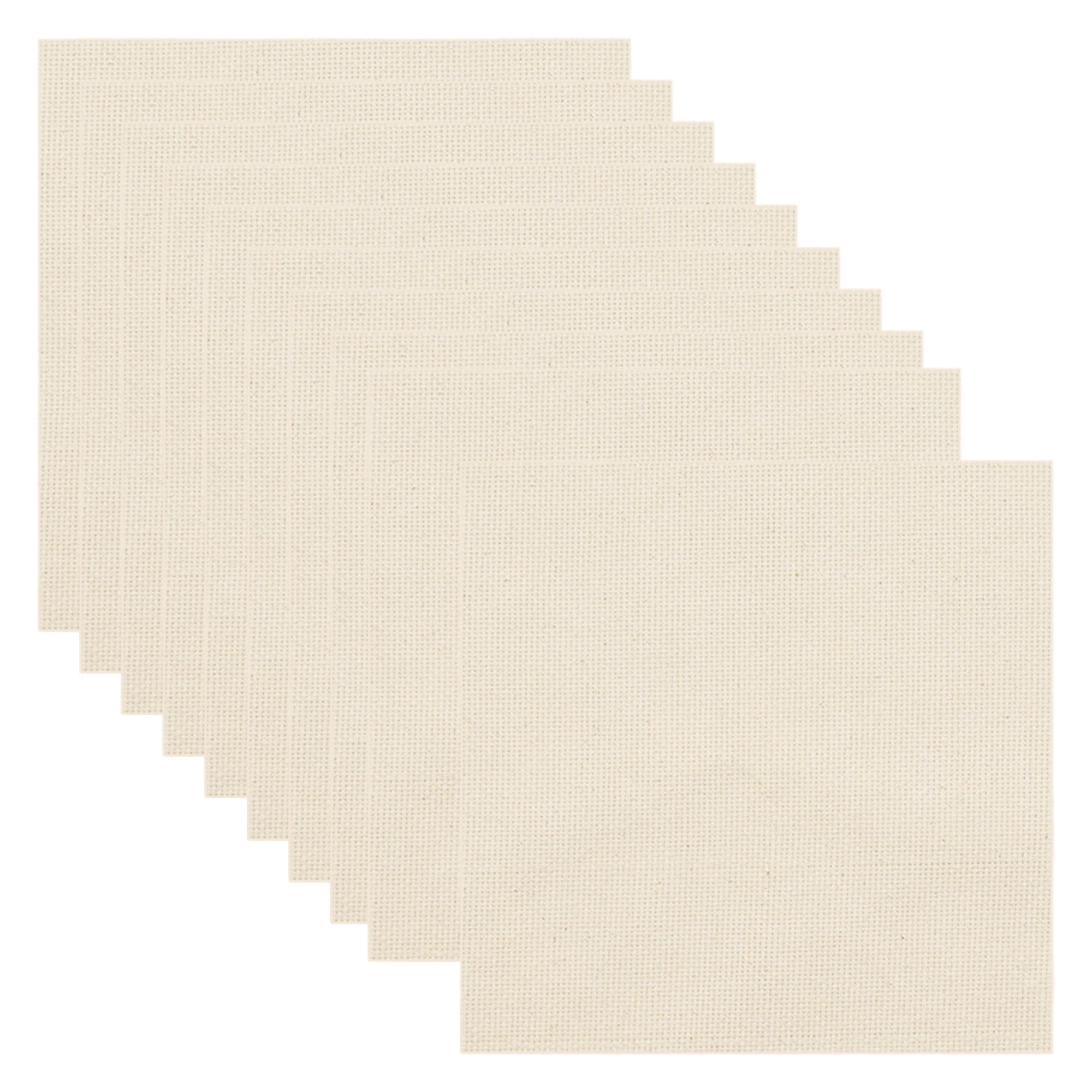 10 PCS Monk Cloth, Punch Needle Fabric, Embroidery Fabric for Sewing Embroidery Art Crafts Favors, 12.6 x 12.6 Inch