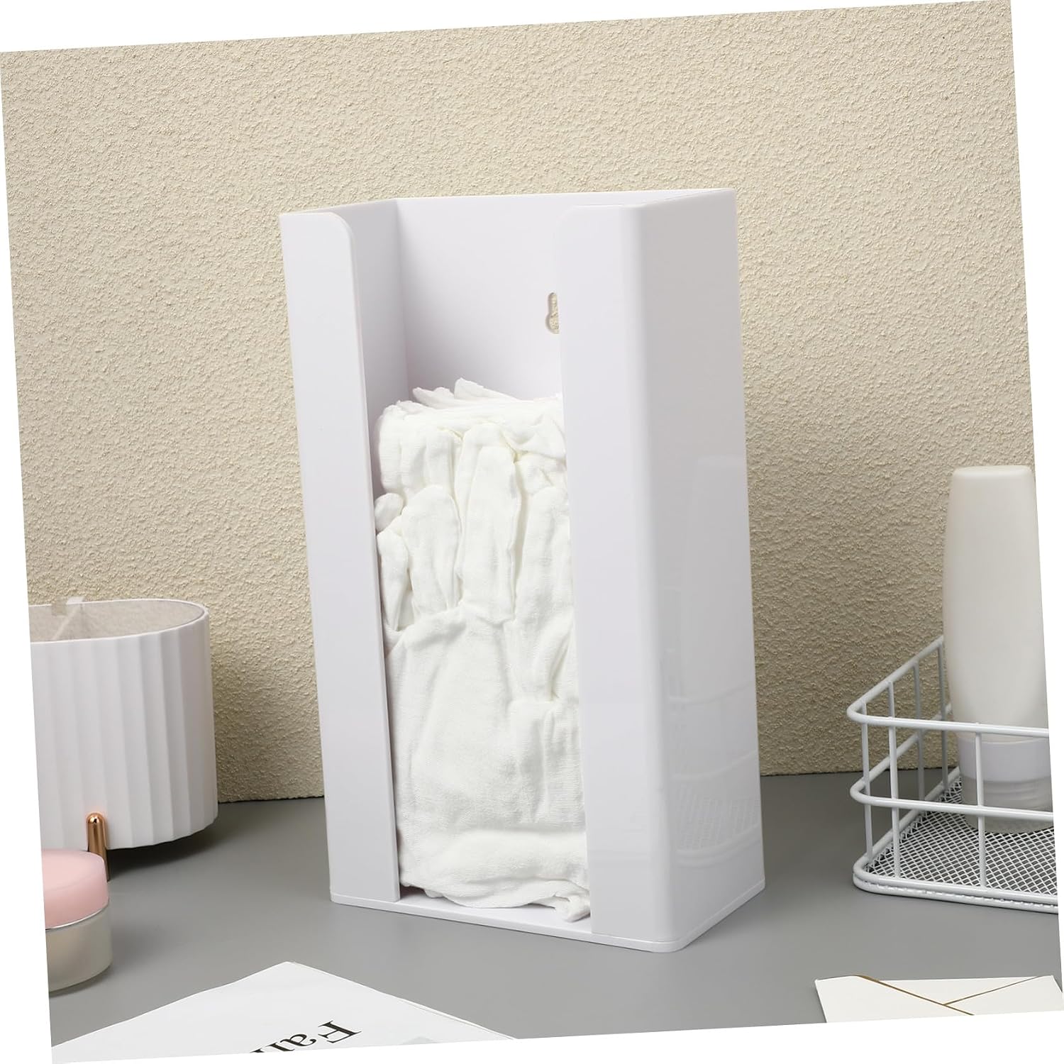 Unomor Glove Box Mount Wall-Mounted Storage Organizer Acrylic Case for Dispenser