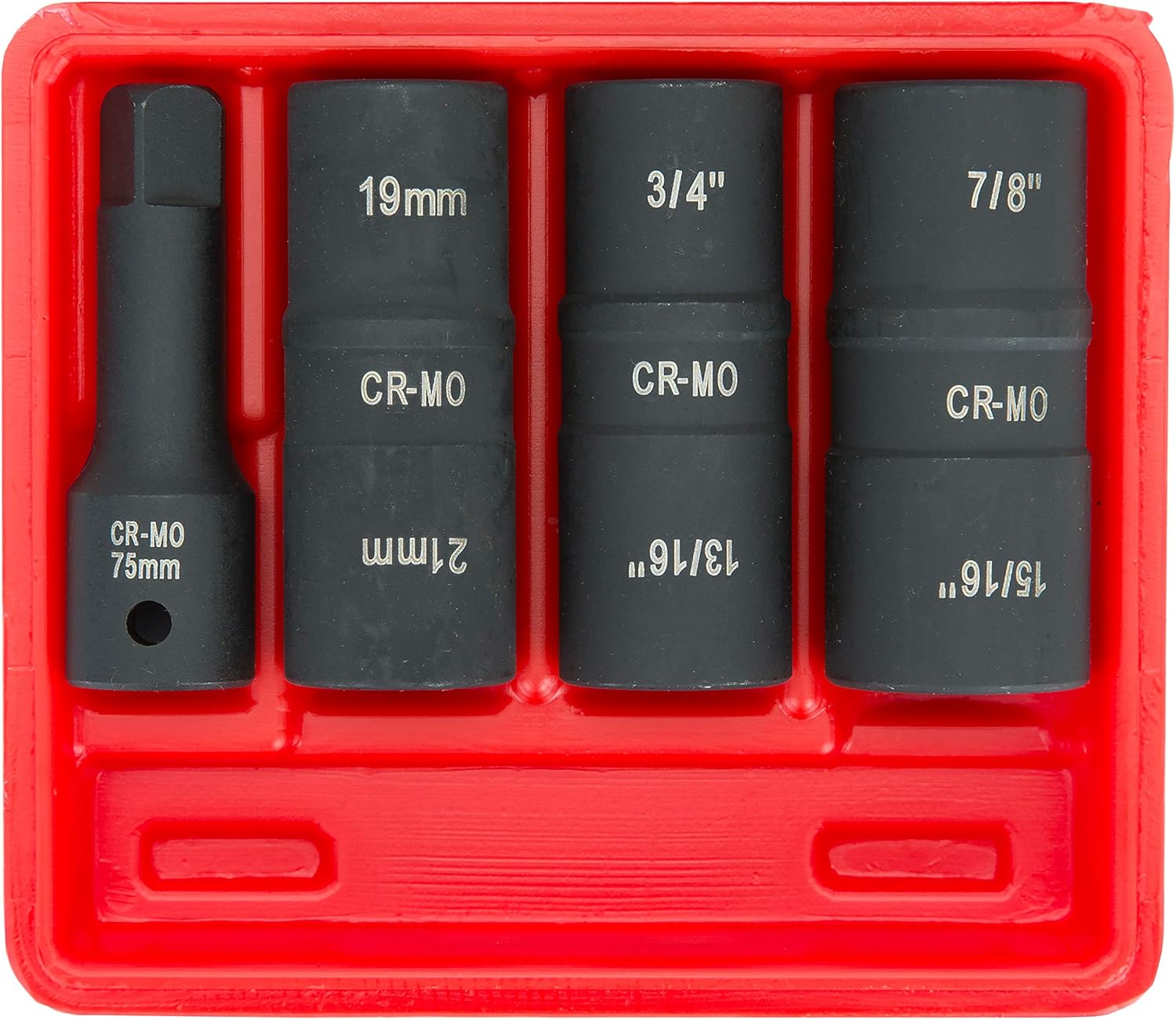 OEMTOOLS 24223 1/2 Inch Impact SAE and Metric Flip Socket Set, 4-Piece