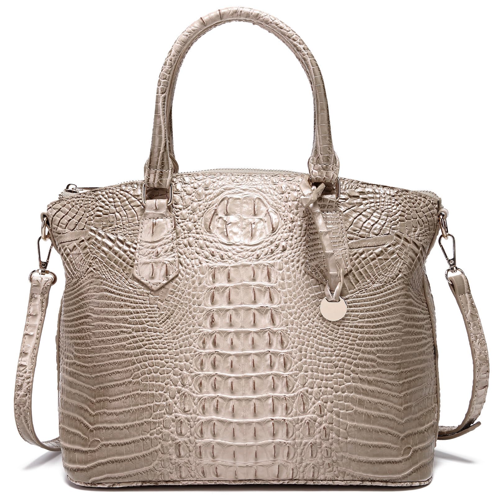 Makcr Joacbv Crocodile Handbag for Women, Satchel Purse with Shoulder Strap | Embossed vegan leather tote with a bold crocodile-pattern texture, rich color depth, dual top handles, and a roomy interior.