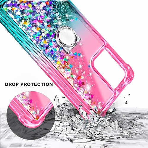 Miniatura 3 de NZND Funda diseñada para OnePlus Nord N20 5G, cascada flotante líquida con purpurina para niñas y mujeres, bonita, rosaaguamarina