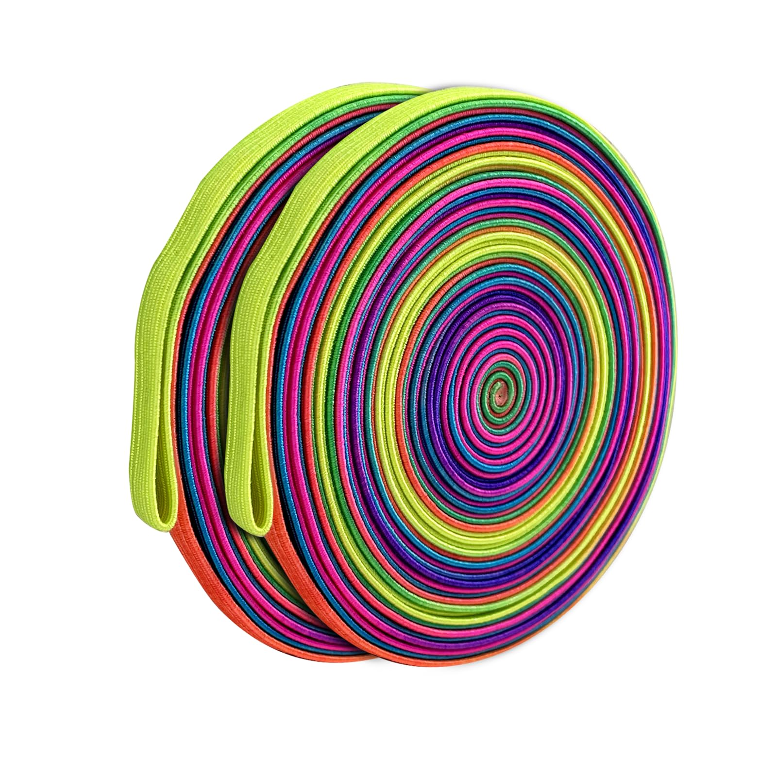 LUMITERRA 2 pcs Gummitwist Kinder Spiel, 6 Meter Hüpfgummi, Regenbogenfarben Hüpfgummi, Kinderspiel Gartenspiele Pausenspiel, Indoor und Outdoor Spielzeug für Kinder ab 7, 8, 9, 10 Jahre, Geschenke