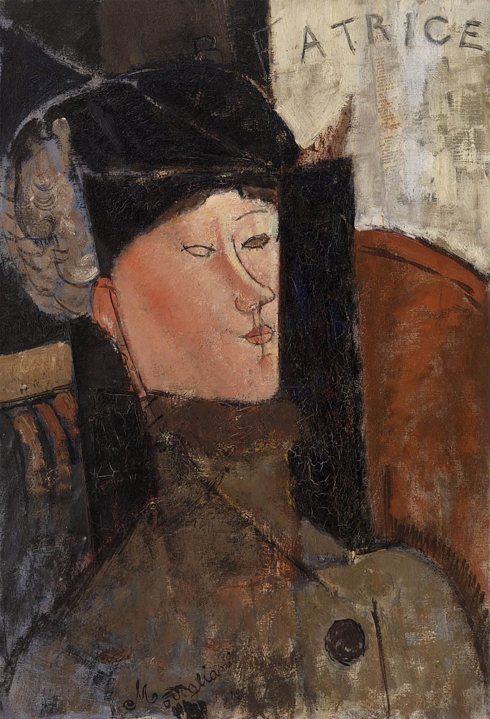 POSTERIIk Famous Animal Posters Vintage Picture Portrait of Beatrice Hastings by Amedeo Modigliani Modern Wall Decor for Home Decor 60x90cm