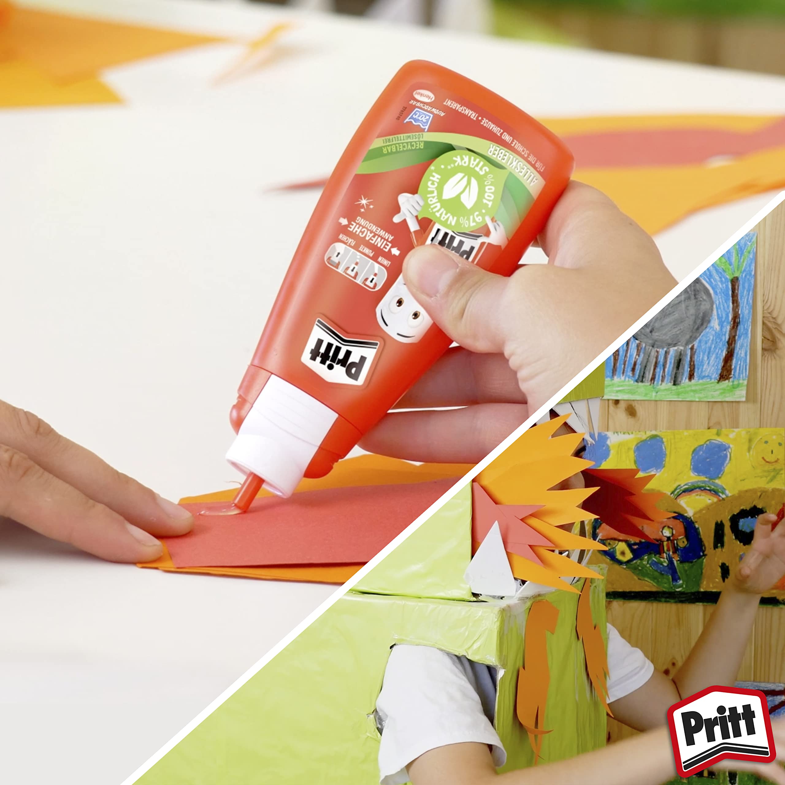 Pritt Alleskleber, schnell trocknender Kleber mit einfacher Anwendung, lösemittelfreier Flüssigkleber für Kinder, 2x100 g weißer Bastelkleber für viele Bastelmaterialien, 9H PAKA2