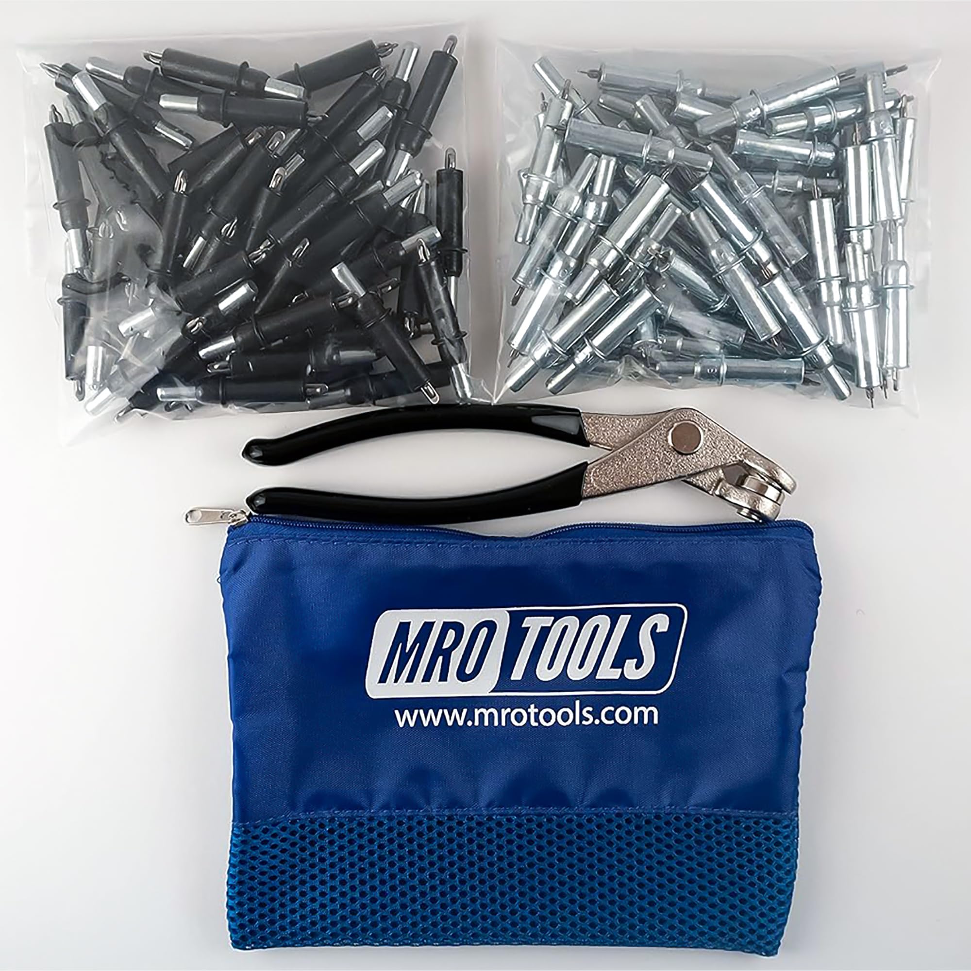 50 3/32 & 50 5/32 Zephyr Kwik-Lok Cleco Fasteners + Cleco Pliers w/Carry Bag (KZ4S100-6)