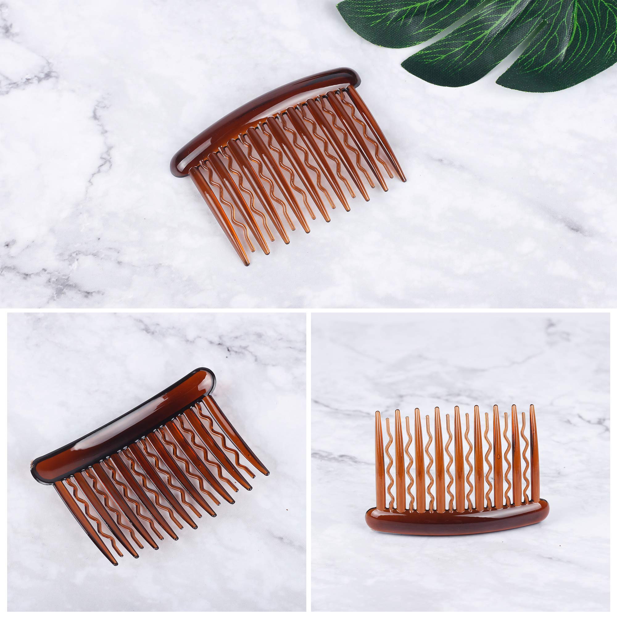 18 piezas de plástico para dientes de pelo, peine lateral de tortuga, accesorios para el cabello fino 6