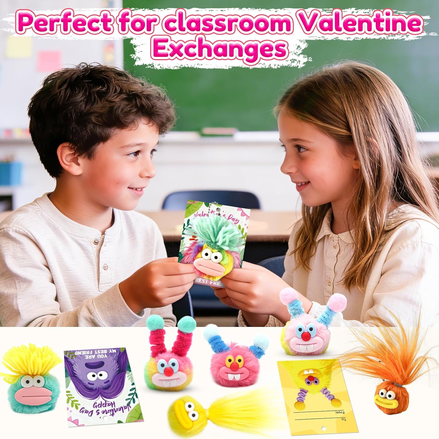 24 Pack Valentines Gifts for Kids – Mini Plush Toy Set with Valentines Cards, Cute Assortment Small Stuffed Animal Keychain Toys for Classroom Exchange and Party Favors