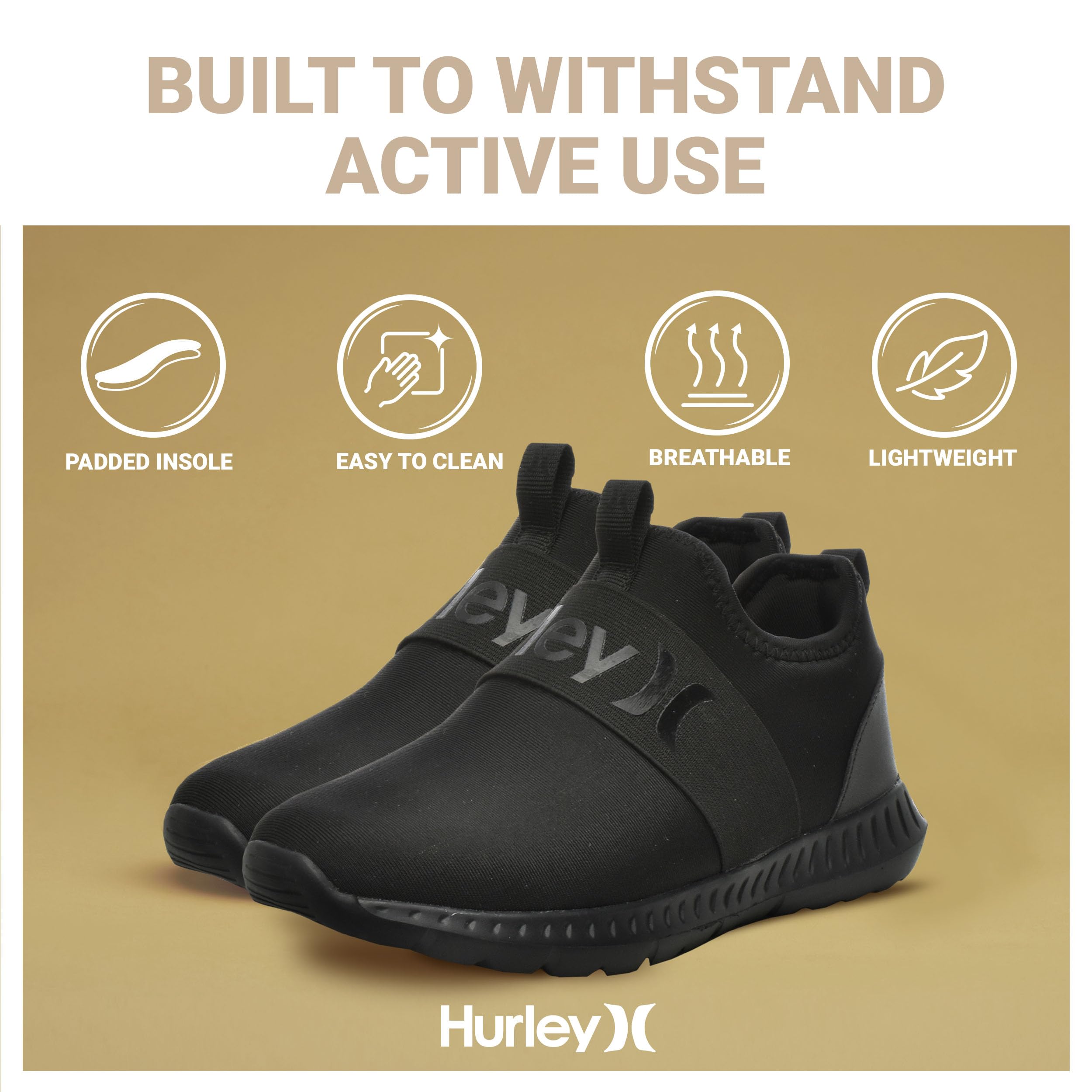 Hurley Camby - Scarpe da ginnastica leggere senza lacci, per camminare, basket, tennis, da corsa, traspiranti, per ragazzi e ragazze, con soletta imbottita e suola in gomma antiscivolo