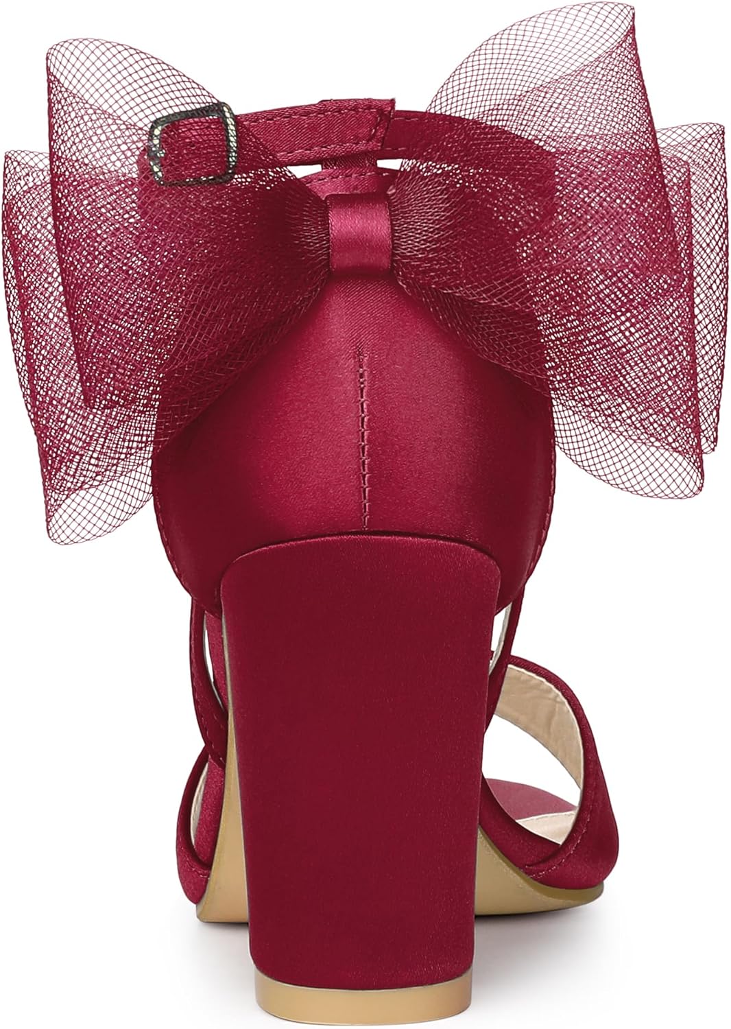 Allegra K Women's Bow Shoes Open Toe Chunky Heel Sandals - Image 3