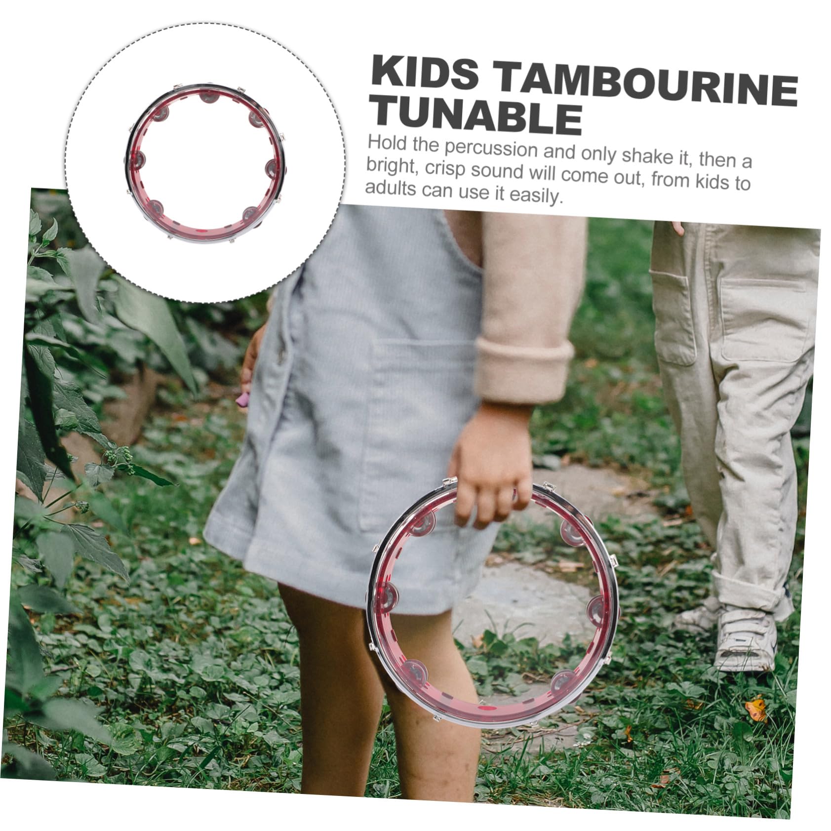 SUPVOX Tamburello Mano Strumento Musicale Tamburo Mano per Ragazzo Ragazza Campana Educativa Suono Tamburello Percussioni