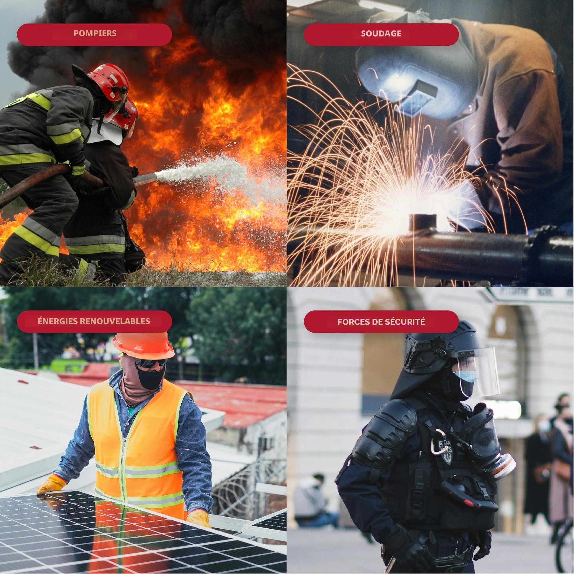 TEXFIRE | Tour de cou ignifuge pour soudeur. Protection contre les étincelles de soudure. Certifié CE et EPI CAT II. Respirant et très élastique.