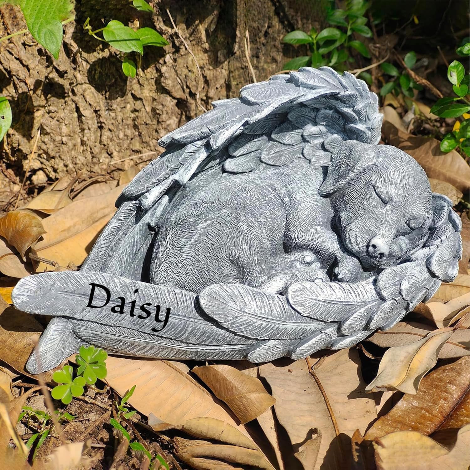 KIJyfgTR Personalised Angel Dog Memorial Engraving Memorial Gift For Beloved Pet's Passing
