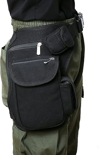 Miniatura 6 de SEALINF Riñonera de lona para correr bolsa de pierna para motocicleta al aire libre