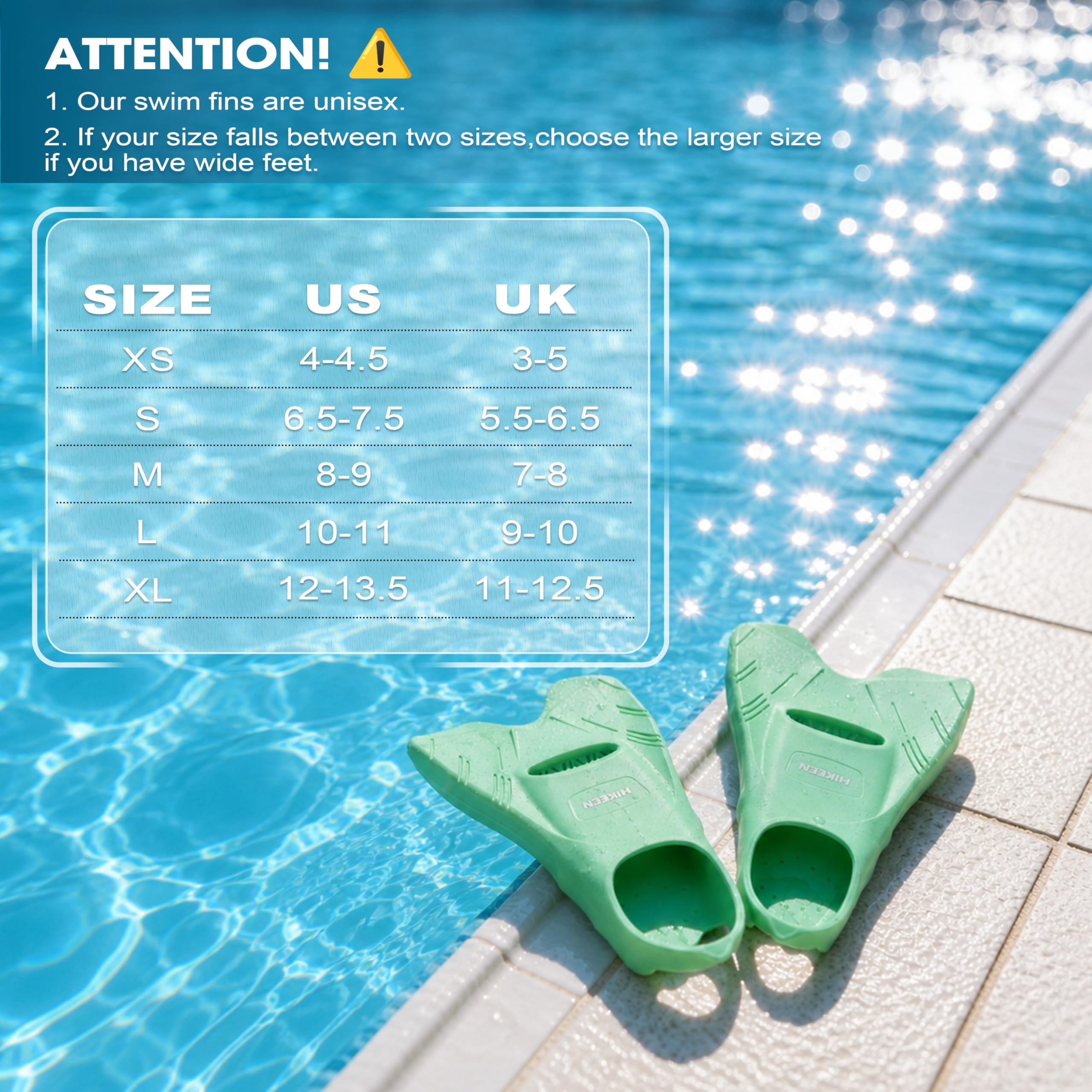 Boosteady Aletas de entrenamiento de natación con talón abierto, aletas de silicona de hoja corta para adultos y adolescentes, diseño de baja resistencia con drenaje de dedos, incluye bolsa de