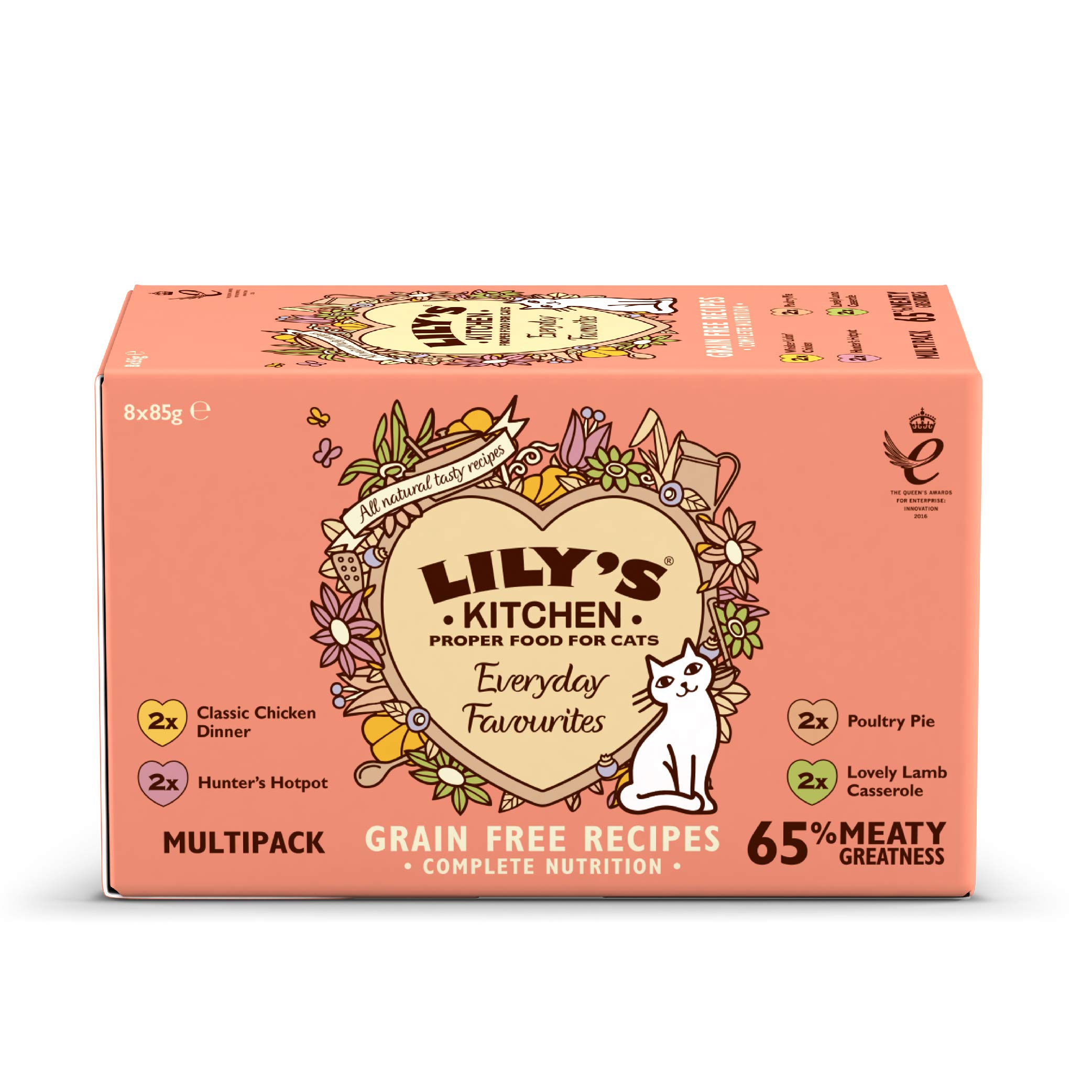 Lily's Kitchen Natural Wet Cat Food, Pack of 4 (8 x 85g)