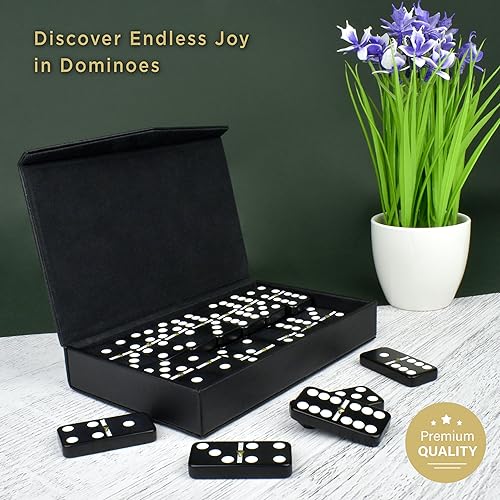 Miniatura 6 de Juego de dominó para adultos y niños - Dominó - Juegos de mesa Clásicos Dominó, juegos de Navidad - Juego de dominó doble seis estándar 28 azulejos