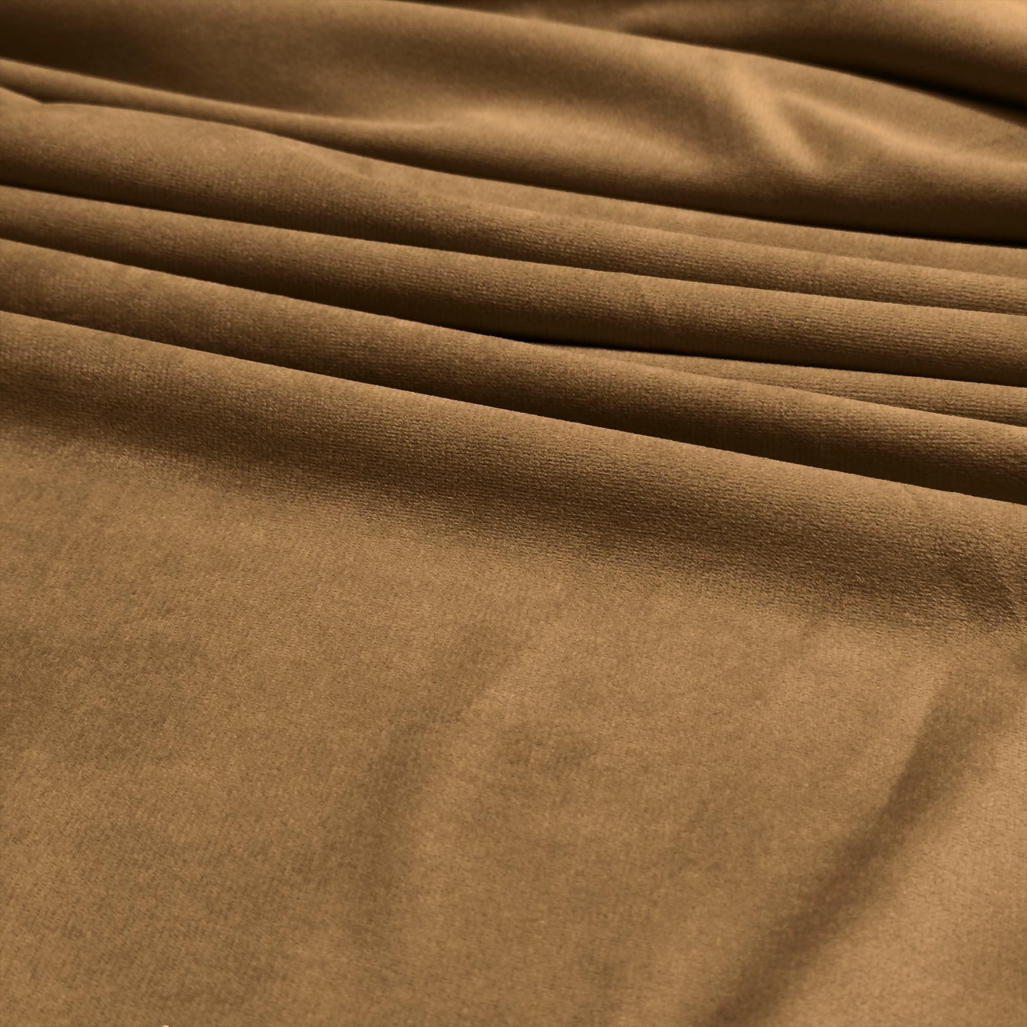 Luxury Velvet Upholstery Fabric – Soft Sheen 100% Polyester, 225 GSM Knitted Backed – Old Gold – 1 Metre (100cm x 148cm)